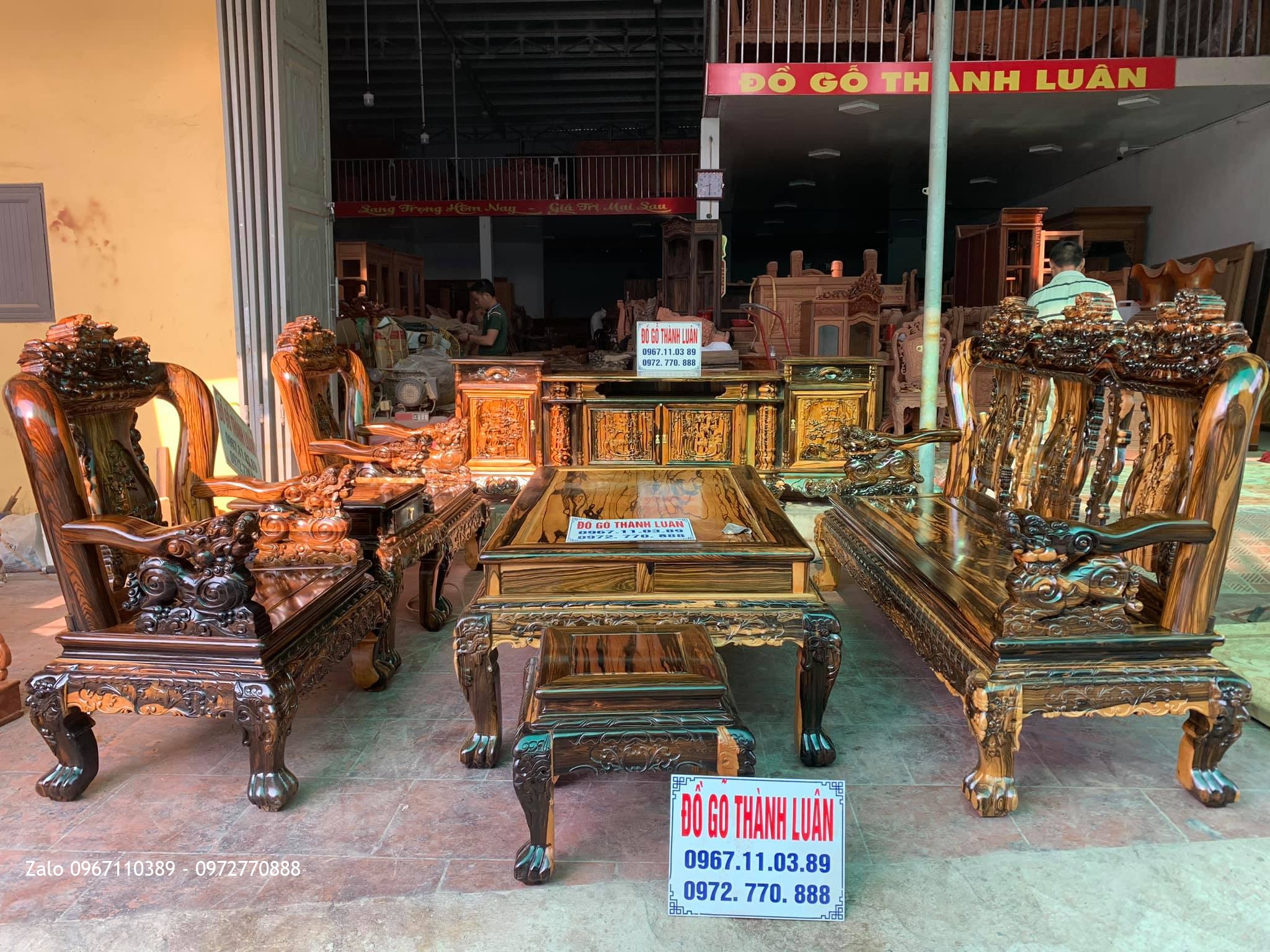 Bộ Ghế Minh Nghê, Kệ Tivi Gỗ Mun Siêu Vip. GĐ A Tuyên Tp Phủ Lý Hà Nam