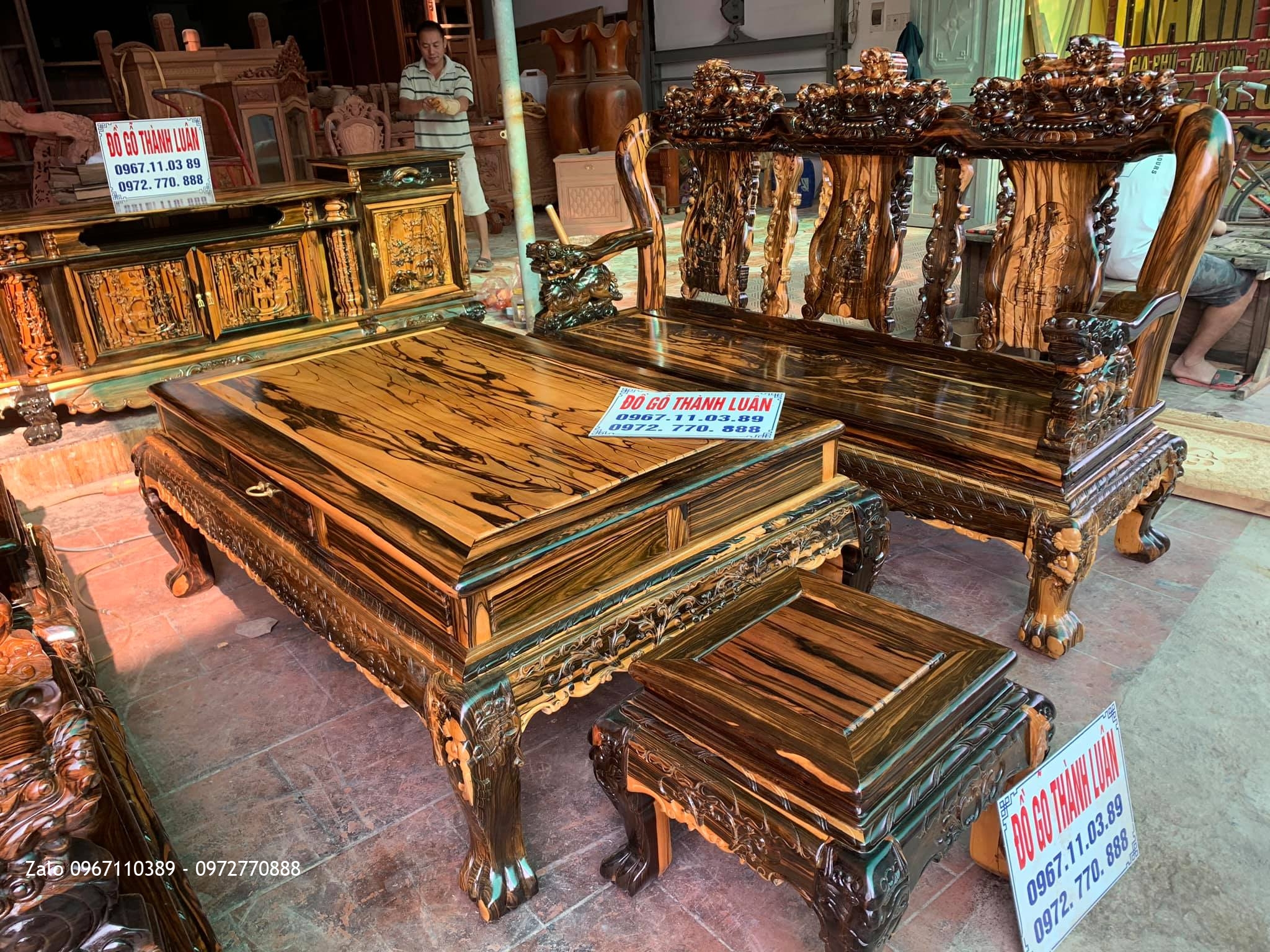 Bộ Ghế Minh Nghê, Kệ Tivi Gỗ Mun Siêu Vip. GĐ A Tuyên Tp Phủ Lý Hà Nam: