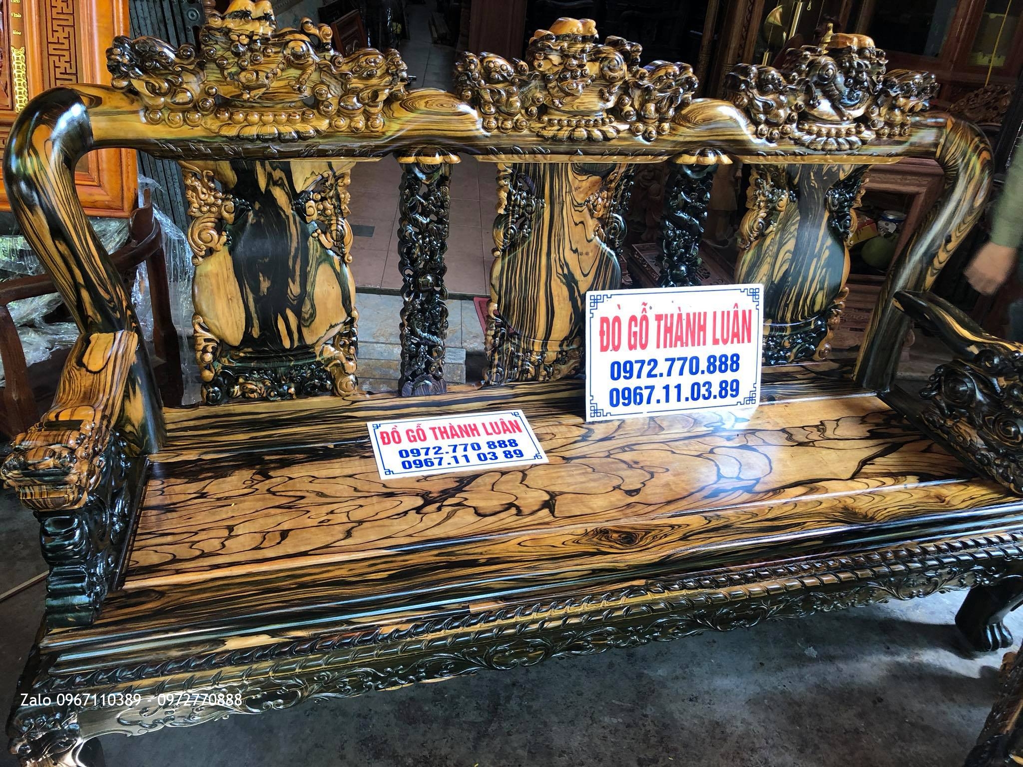 Minh Quốc Nghê Gỗ Mun Lào Cột 10. 8 Món. Cho A Thuần An Dương Hải Phòng