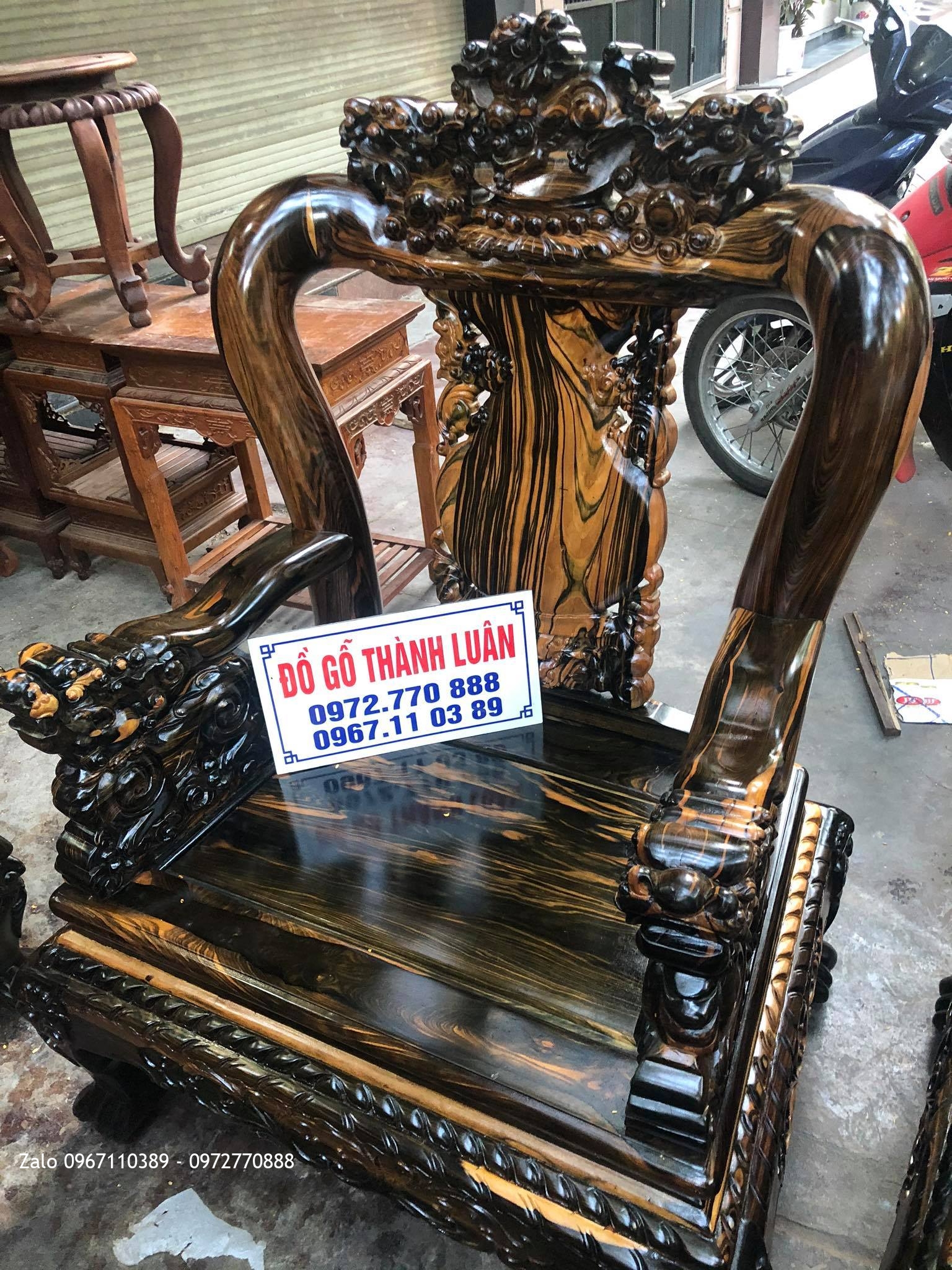 Minh Quốc Nghê Gỗ Mun Lào Cột 10. 8 Món. Cho A Thuần An Dương Hải Phòng.