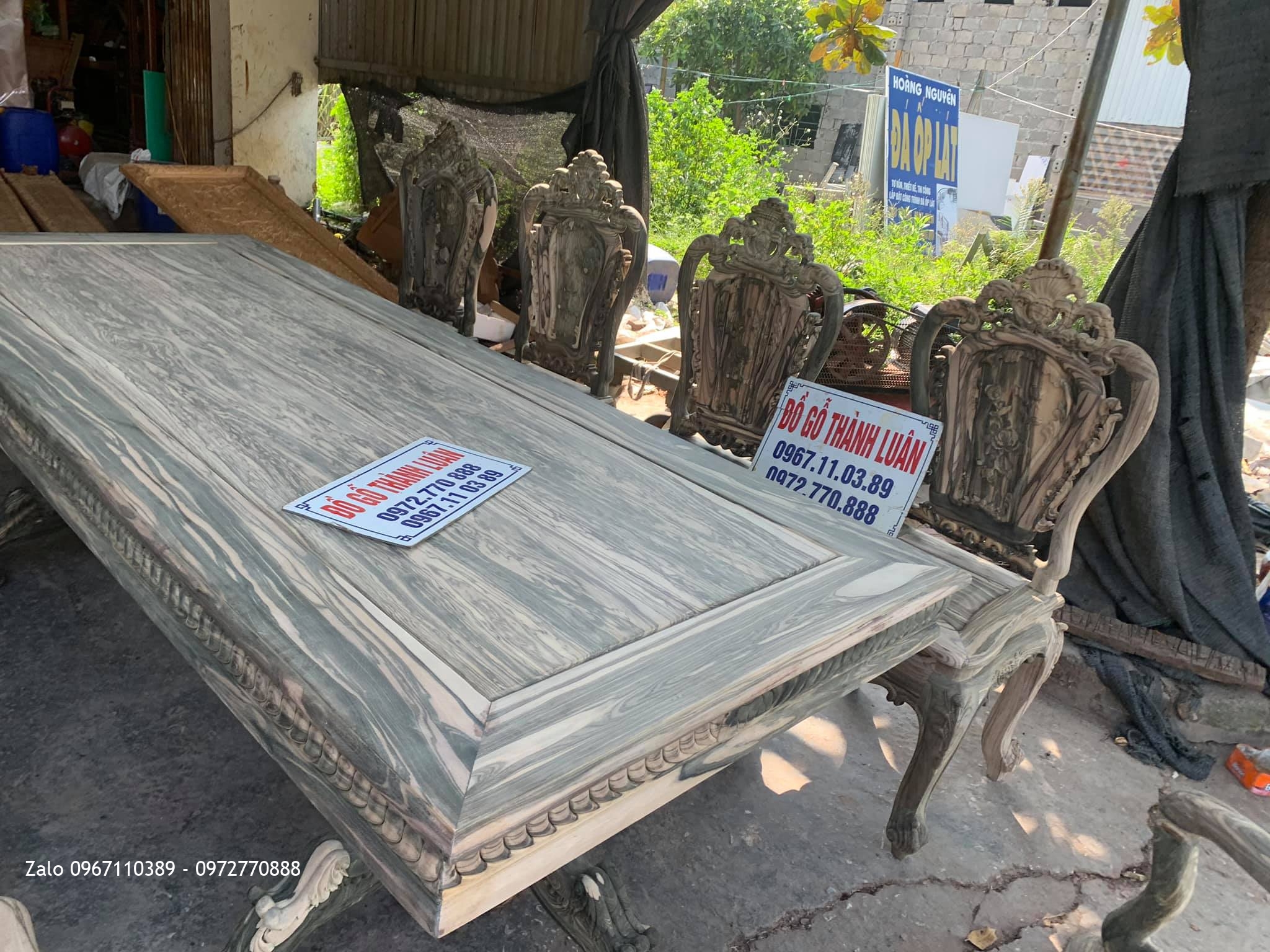 Bộ Bàn Ghế Ăn Gỗ Mun Vân Vip. A Sơn Tôn Đức Thắng Tp Phan Thiết: