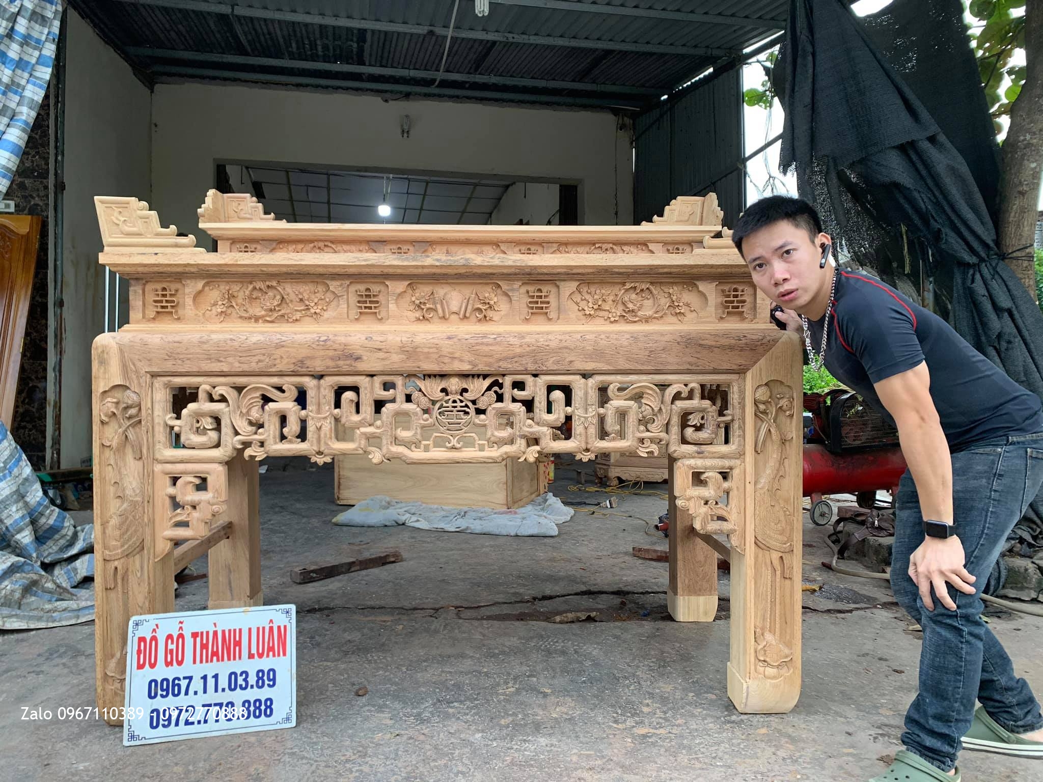 Bàn Thờ Triện Chân Hạc Nhị Cấp Siêu Vip. KH Phước Thể Tuy Phong Bình Thuận.