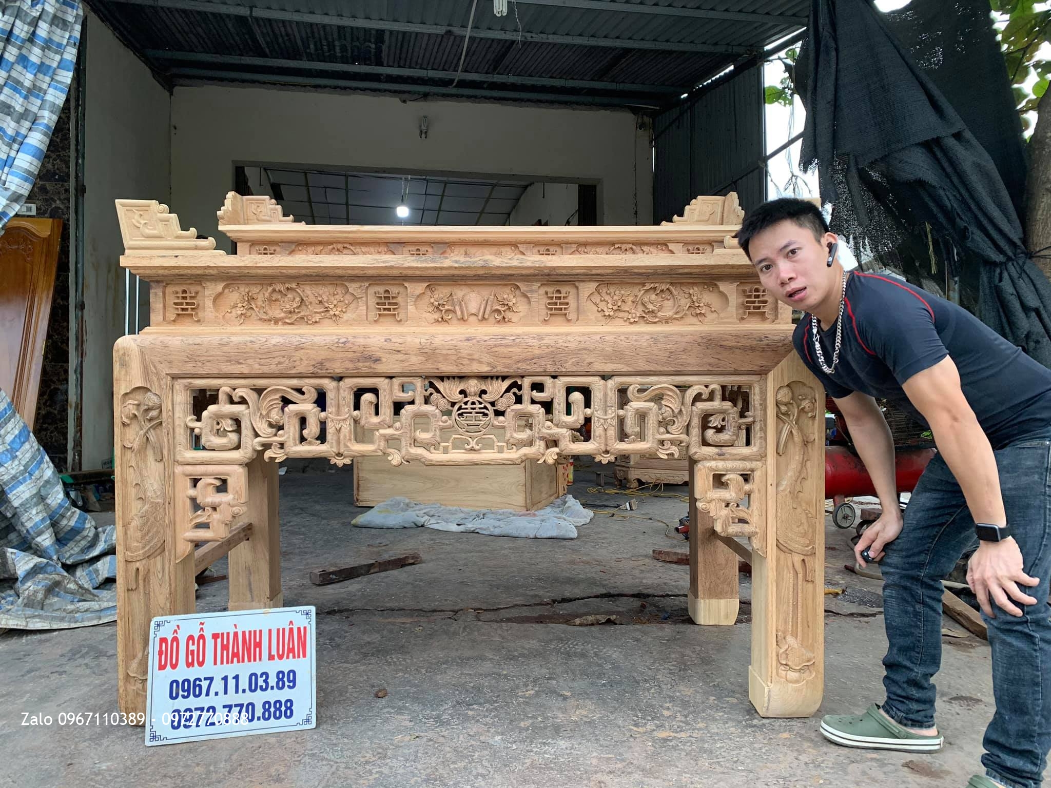 Bàn Thờ Triện Chân Hạc Nhị Cấp Siêu Vip. KH Phước Thể Tuy Phong Bình Thuận.