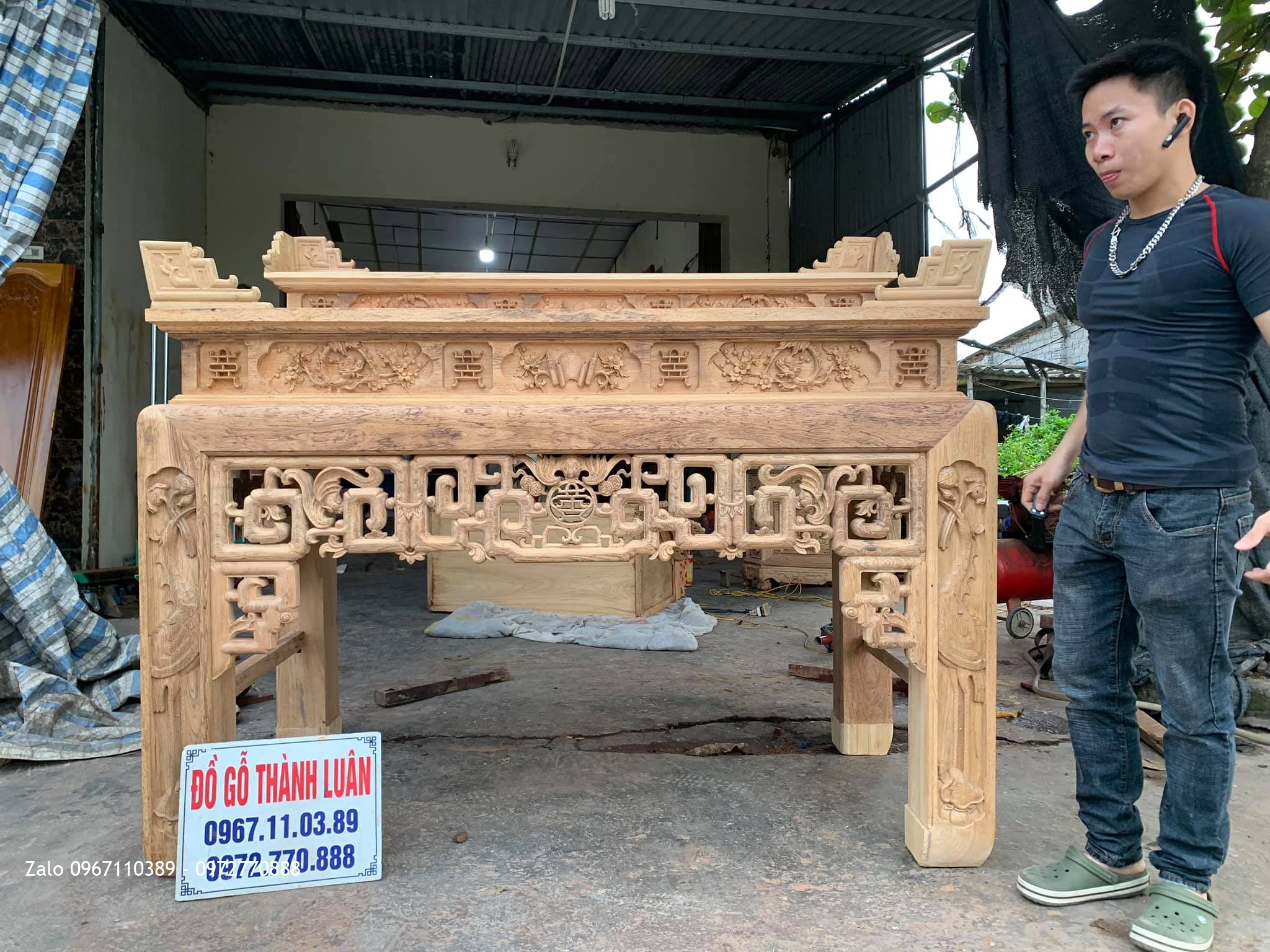 Bàn Thờ Triện Chân Hạc Nhị Cấp Siêu Vip. KH Phước Thể Tuy Phong Bình Thuận.