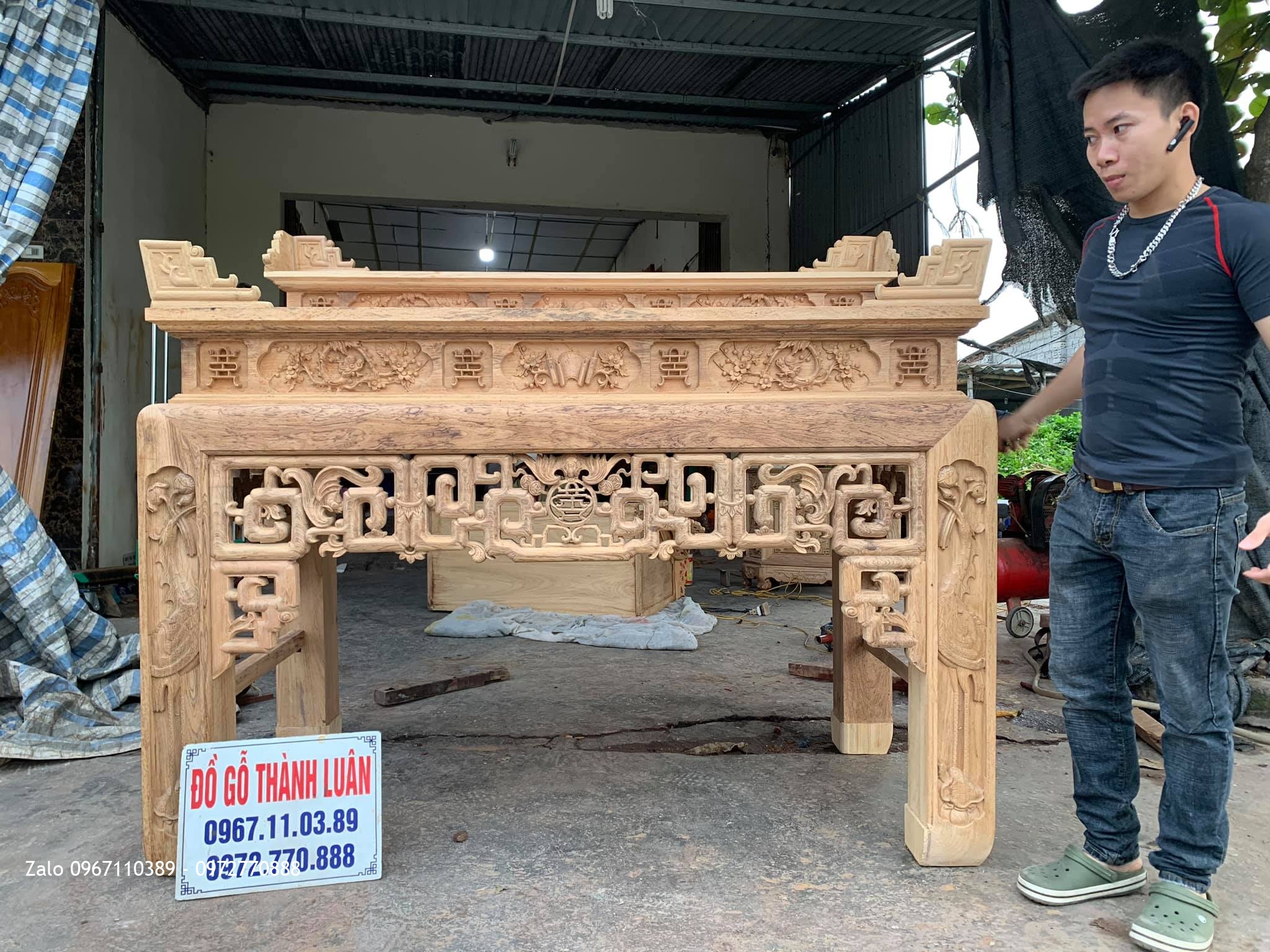 Bàn Thờ Triện Chân Hạc Nhị Cấp Siêu Vip. KH Phước Thể Tuy Phong Bình Thuận.