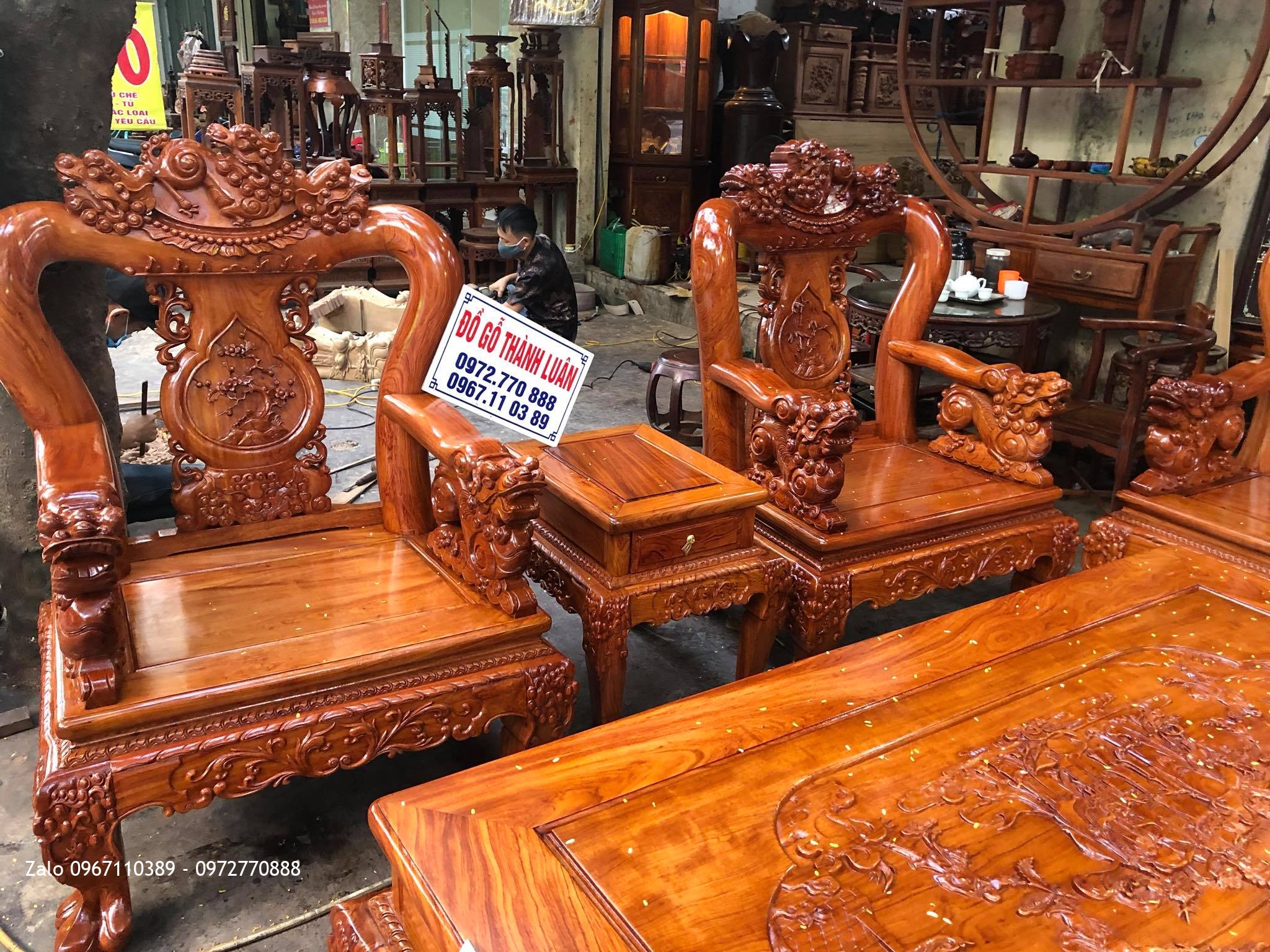 Bộ Ghế Phòng Khách Minh Nghê Gỗ Hương Đá. Anh Hiệp Hải Phòng