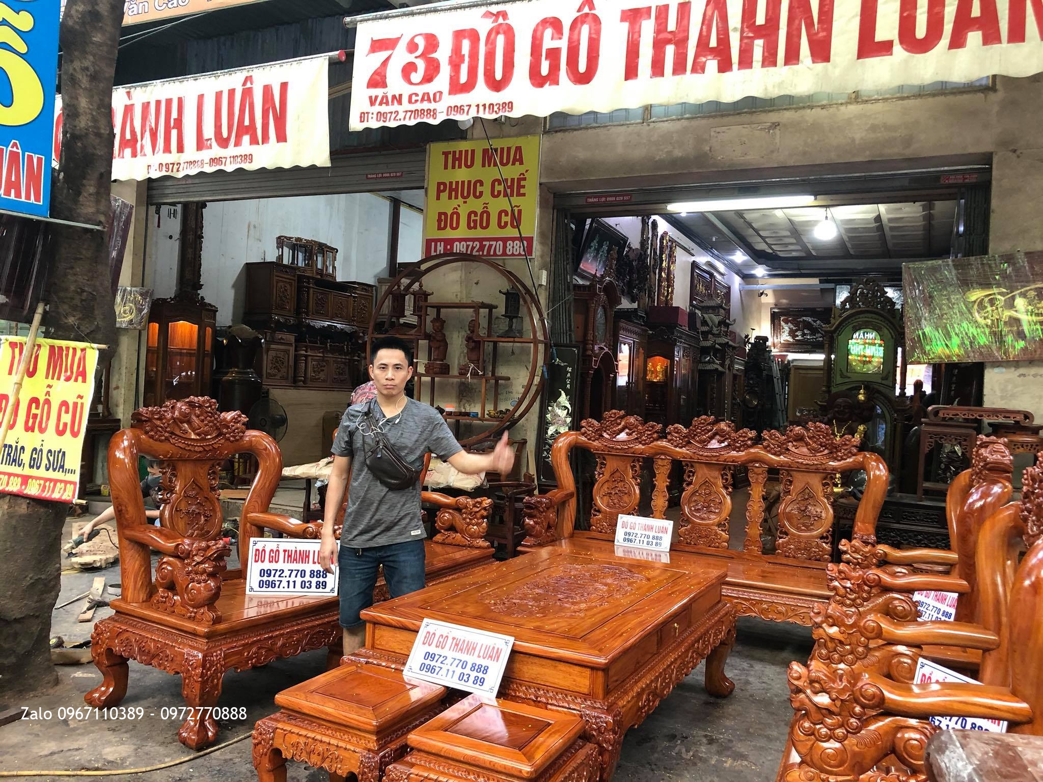 Bộ Ghế Phòng Khách Minh Nghê Gỗ Hương Đá. Anh Hiệp Hải Phòng