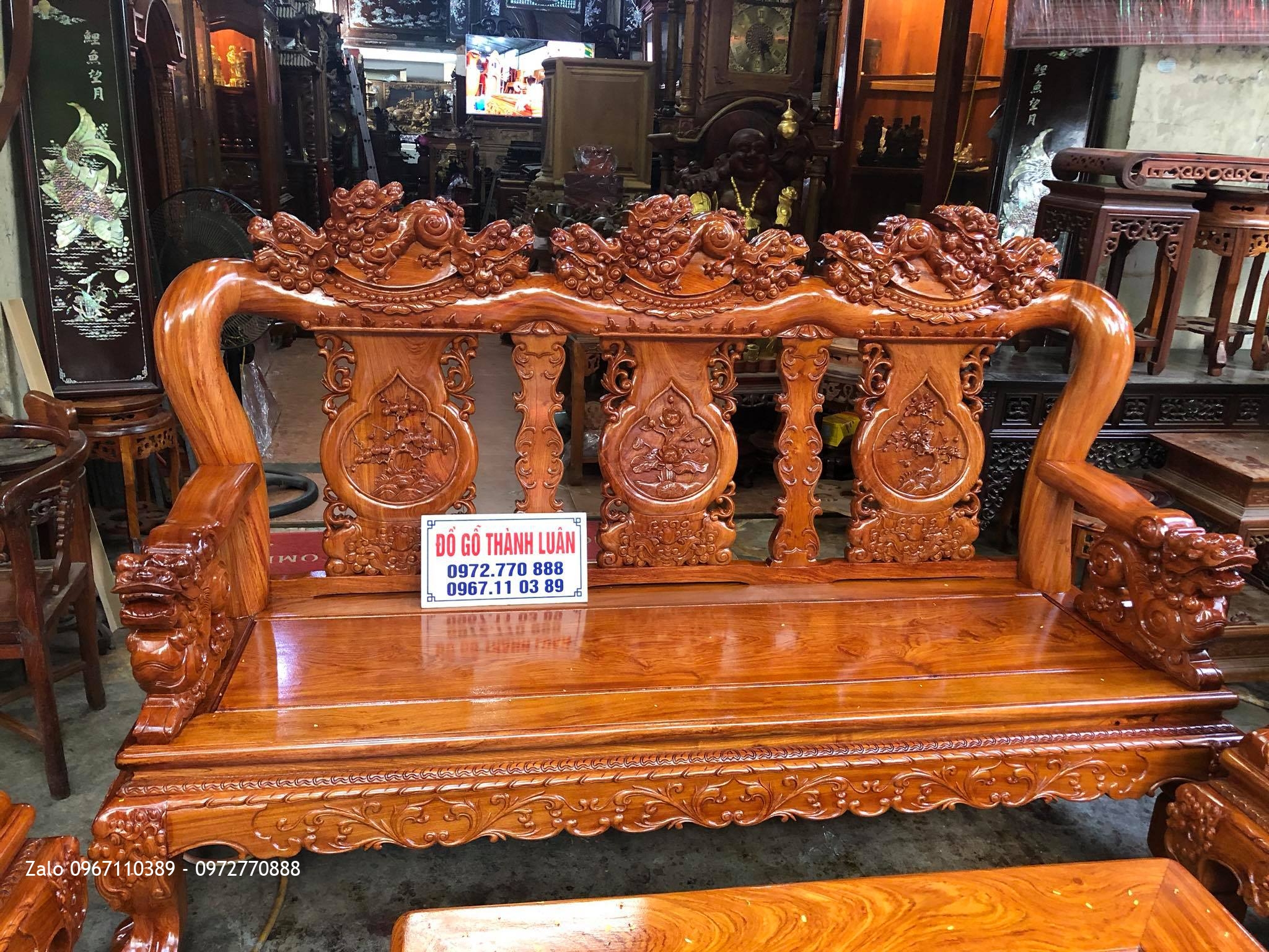 Bộ Ghế Phòng Khách Minh Nghê Gỗ Hương Đá. Anh Hiệp Hải Phòng,