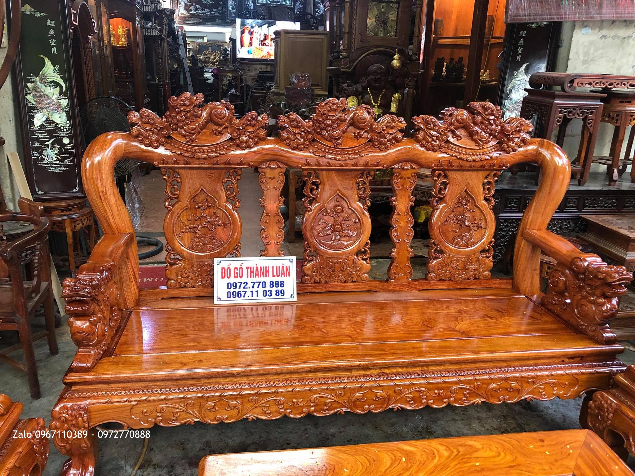 Bộ Ghế Phòng Khách Minh Nghê Gỗ Hương Đá. Anh Hiệp Hải Phòng,