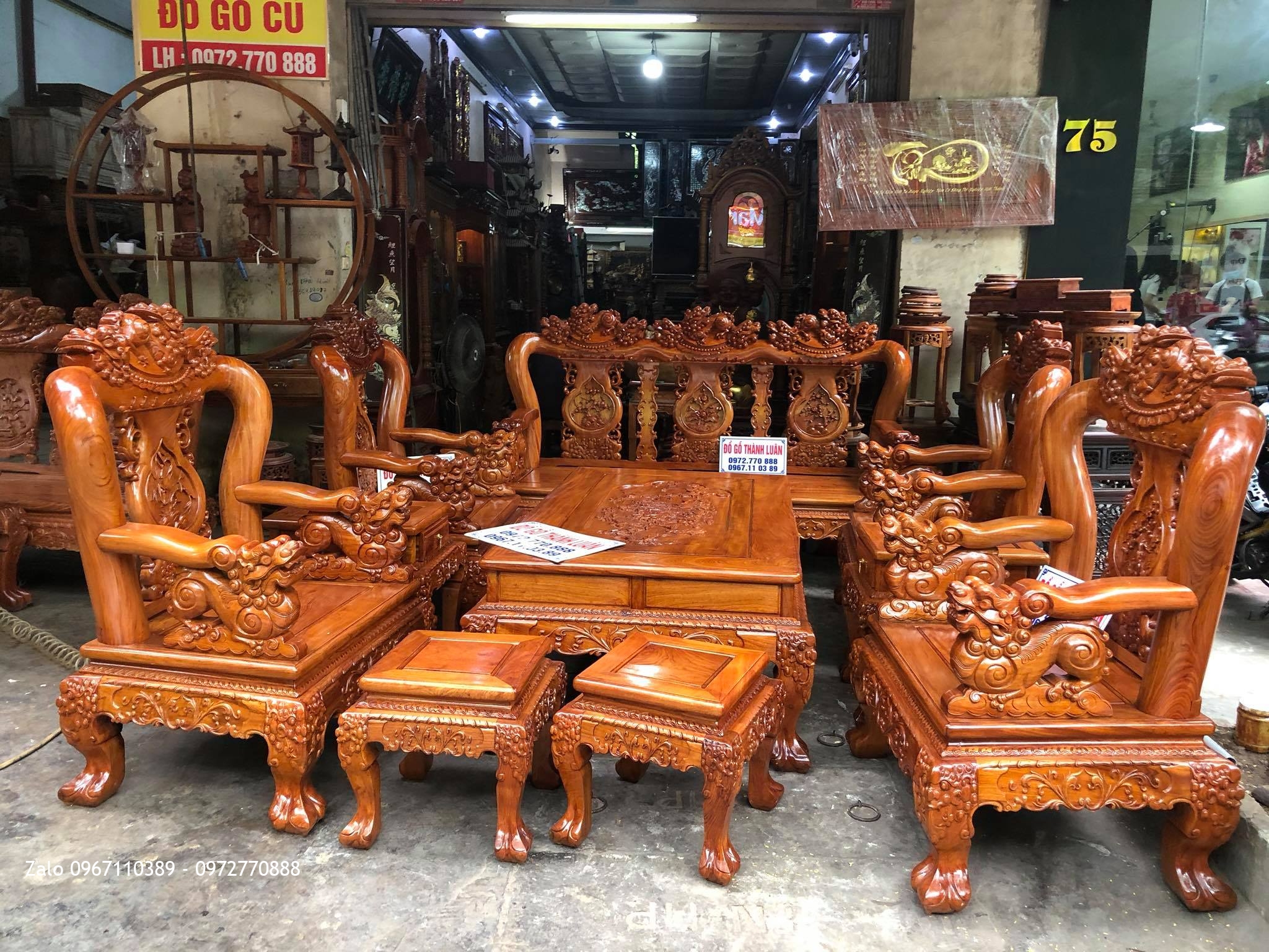 Bộ Ghế Phòng Khách Minh Nghê Gỗ Hương Đá. Anh Hiệp Hải Phòng,.