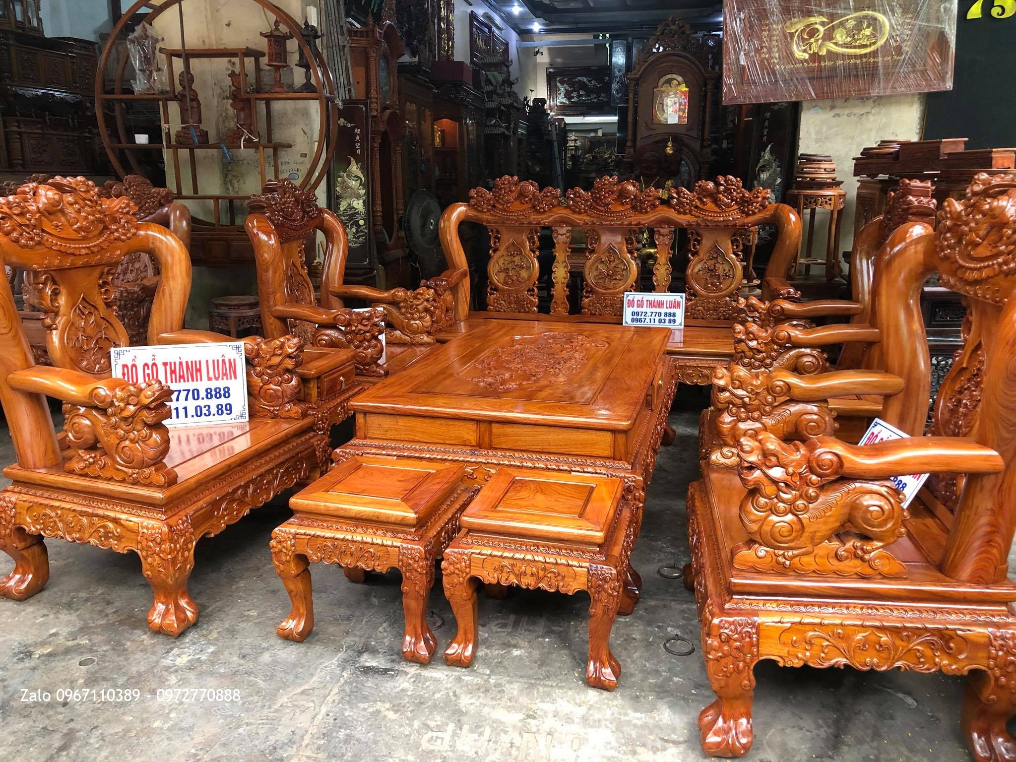 Bộ Ghế Phòng Khách Minh Nghê Gỗ Hương Đá. Anh Hiệp Hải Phòng.,