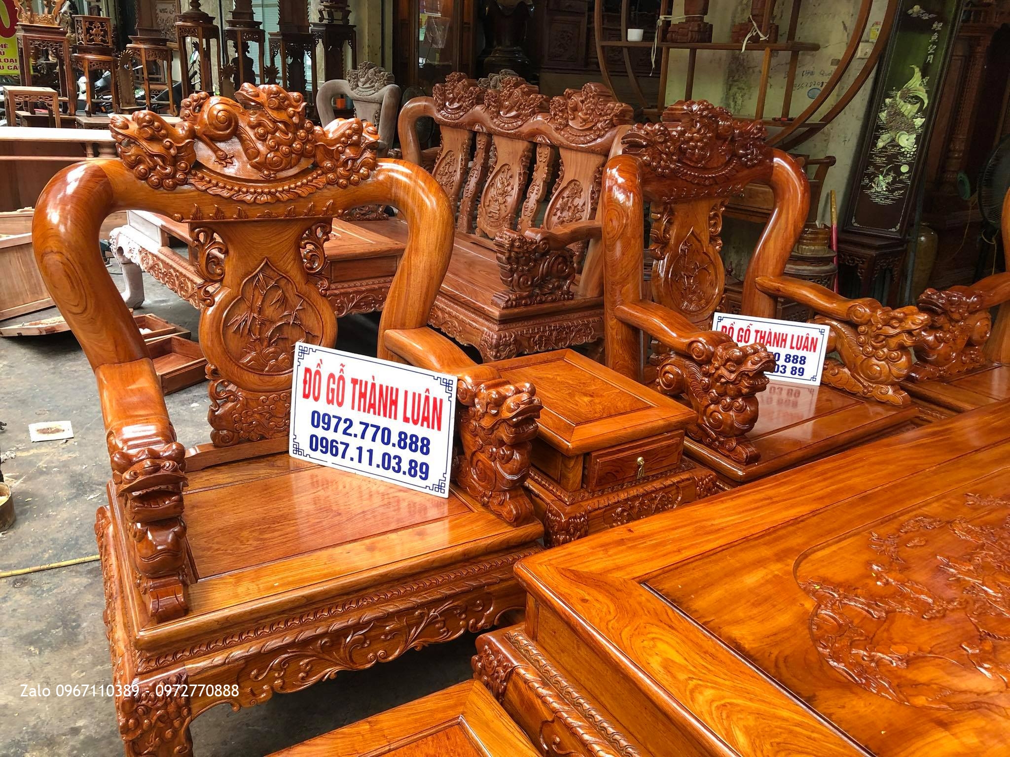 Bộ Ghế Phòng Khách Minh Nghê Gỗ Hương Đá. Anh Hiệp Hải Phòng: