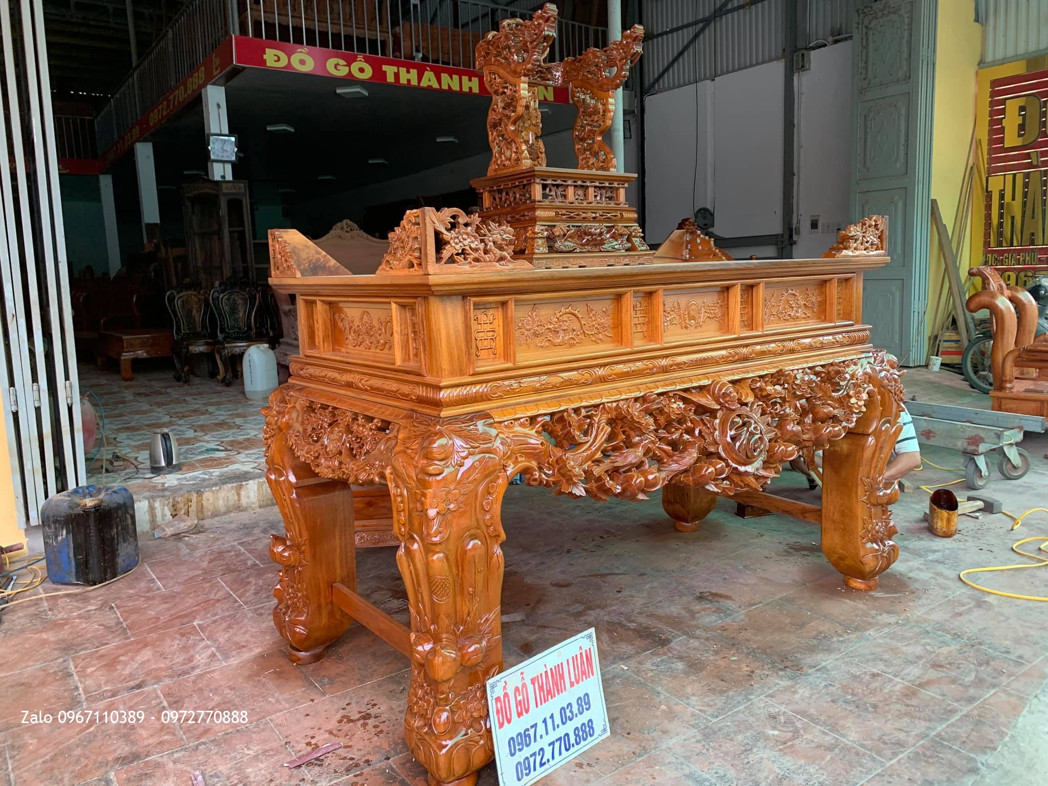 Sập Thờ Mai Điểu Gỗ Gụ Víp. Chú Bằng Cầu Giấy Hà Nội