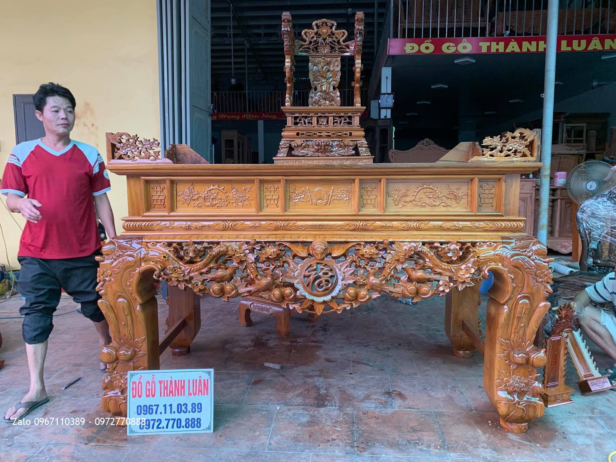 Sập Thờ Mai Điểu Gỗ Gụ Víp. Chú Bằng Cầu Giấy Hà Nội