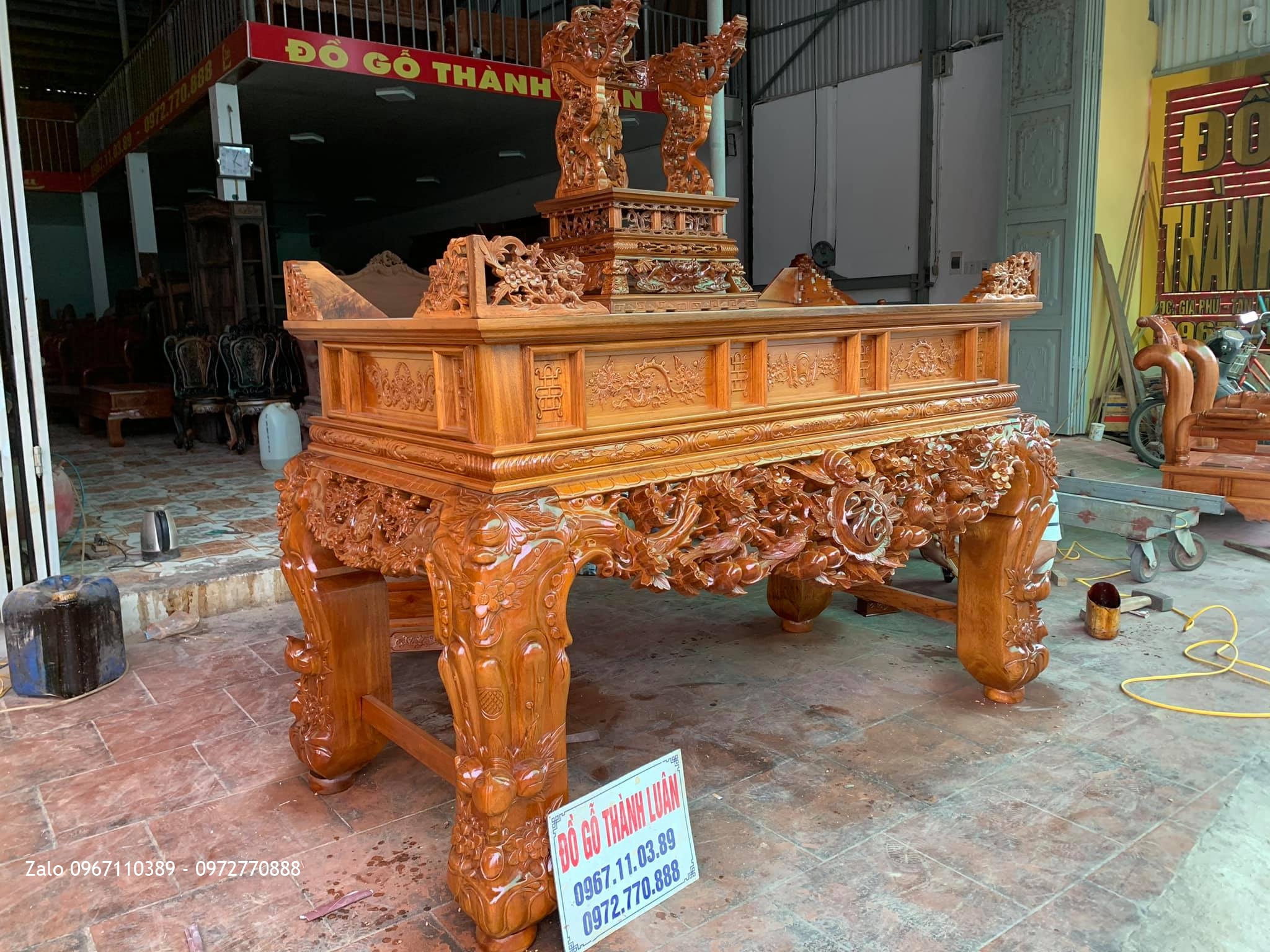 Sập Thờ Mai Điểu Gỗ Gụ Víp. Chú Bằng Cầu Giấy Hà Nội..