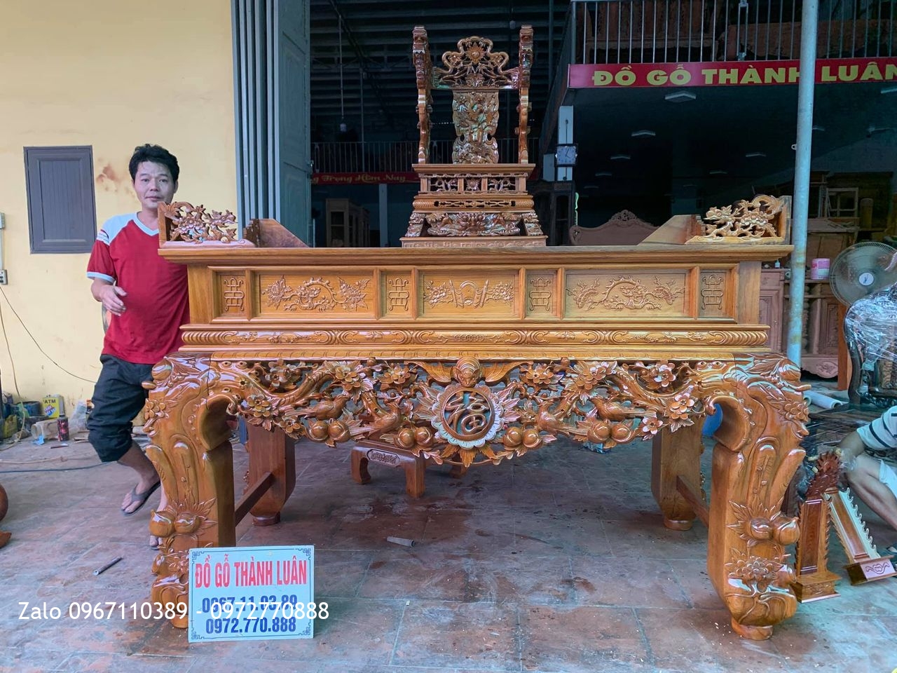 Sập Thờ Mai Điểu Gỗ Gụ Víp. Chú Bằng Cầu Giấy Hà Nội