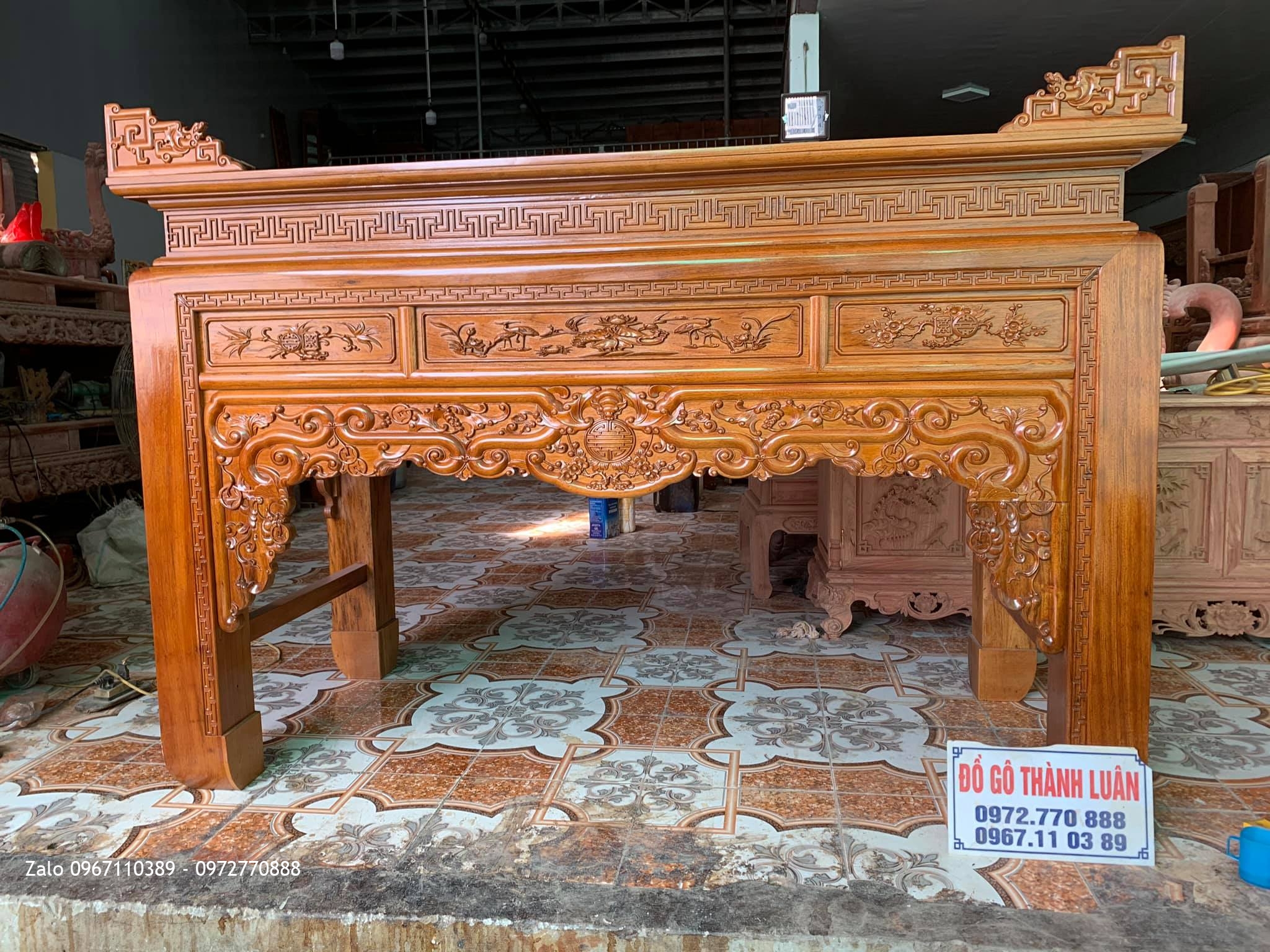 Bàn Thờ Triện Phúc Thọ Gỗ Gụ. Chú Tùng, Ngọc Hà Ba Đình Hà Nội.
