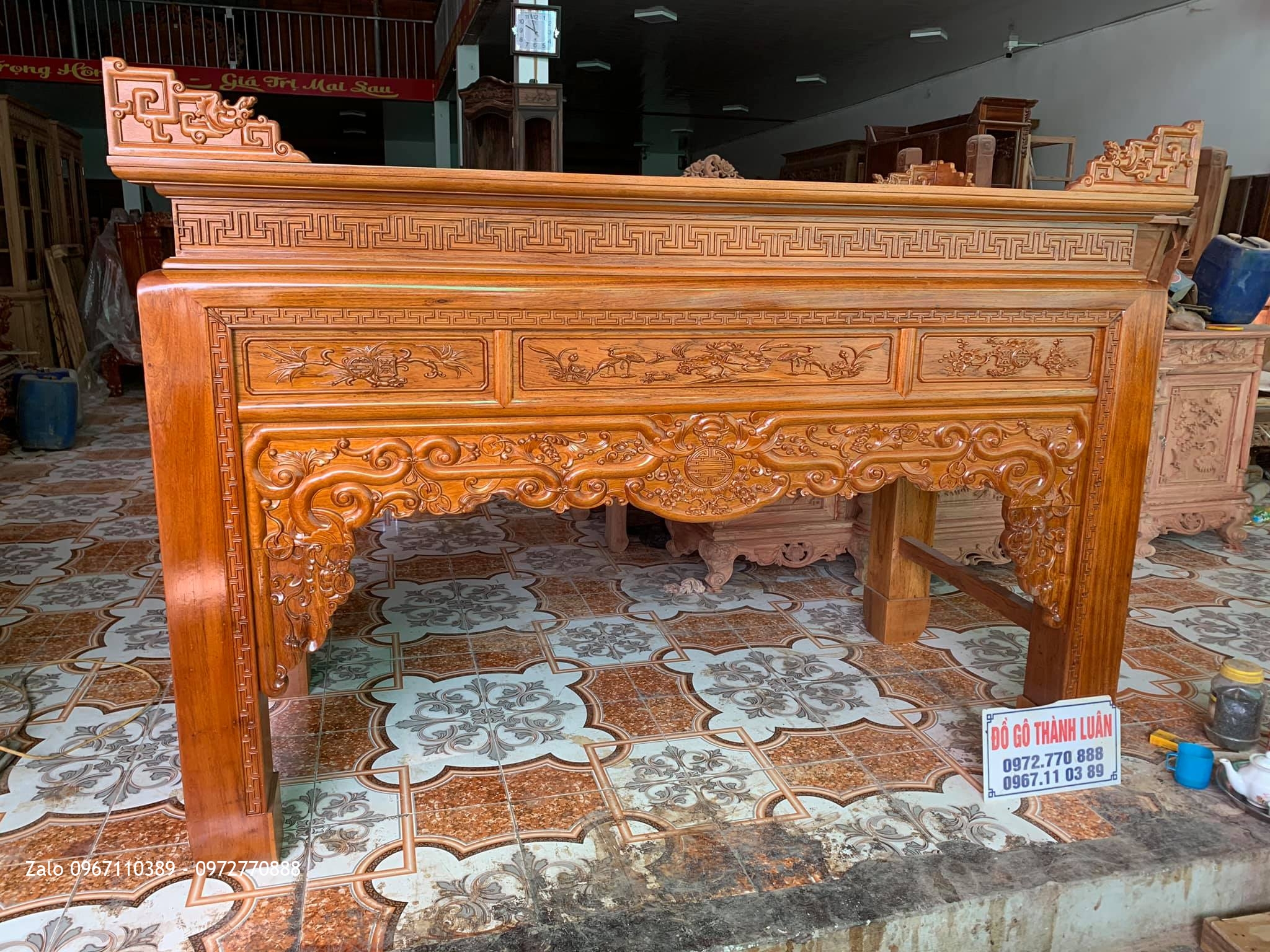 Bàn Thờ Triện Phúc Thọ Gỗ Gụ. Chú Tùng, Ngọc Hà Ba Đình Hà Nội.