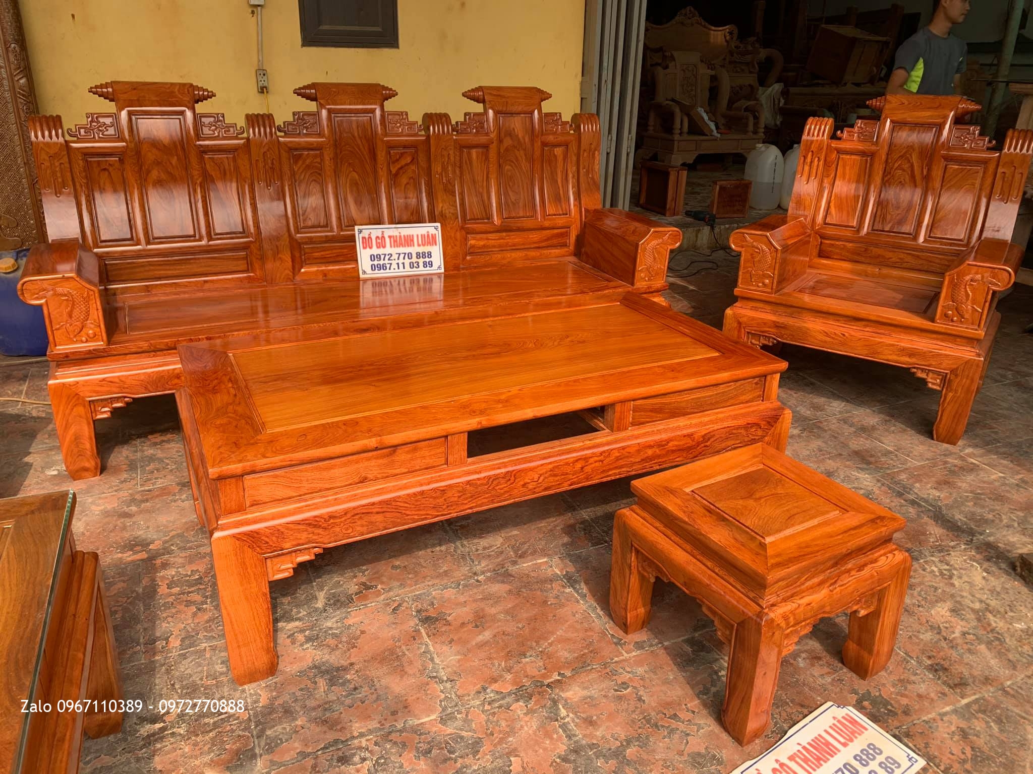 Bộ Ghế Âu Á Hộp Gỗ Hương Đá. A Cường Thanh Sơn Phú Thọ