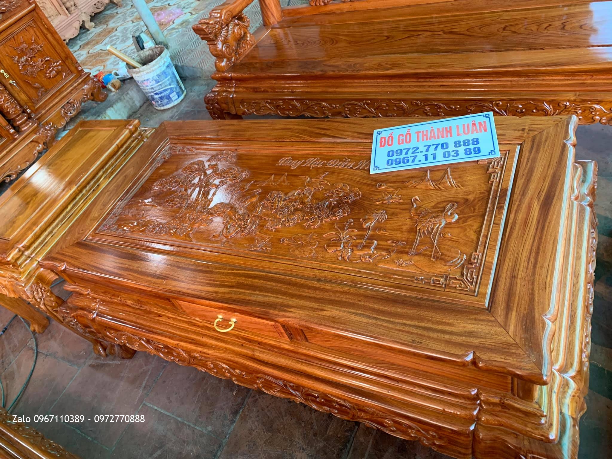 Bộ Ghế Nghê Bảo Đỉnh, Kệ Tivi Gỗ Hương. Chú Lộc, Đoan Hùng Phú Tho: