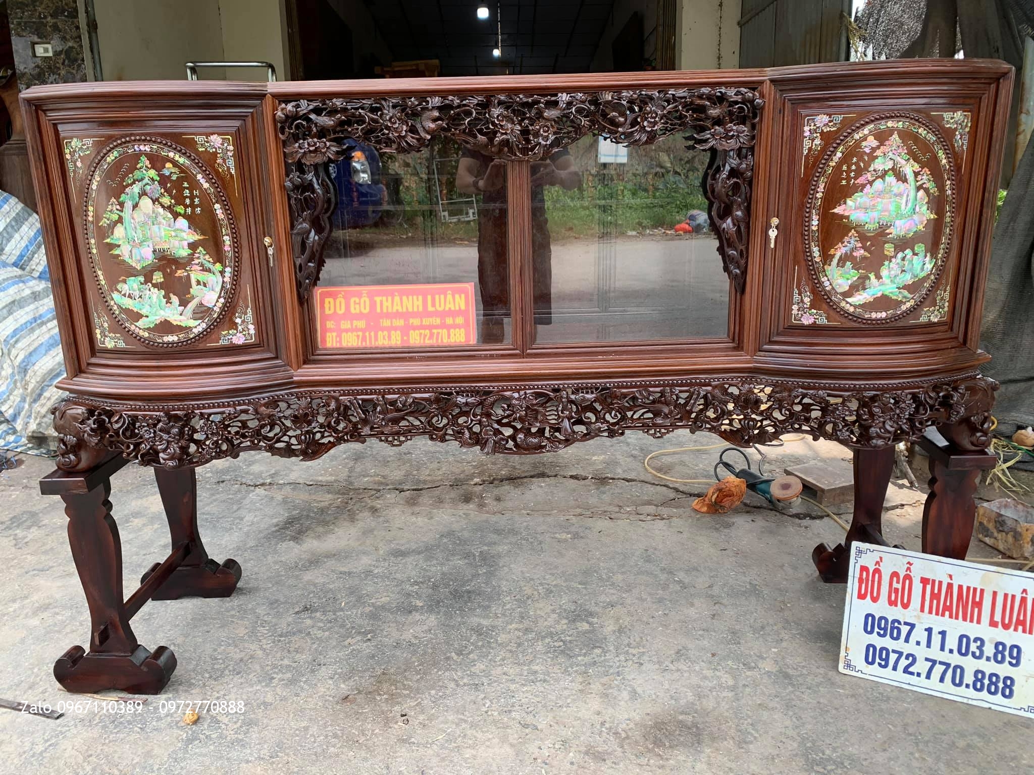 Tủ Chè Gỗ Gụ Cánh Cong Hàng Đặc Sắc. C Thường Từ Liêm HN.