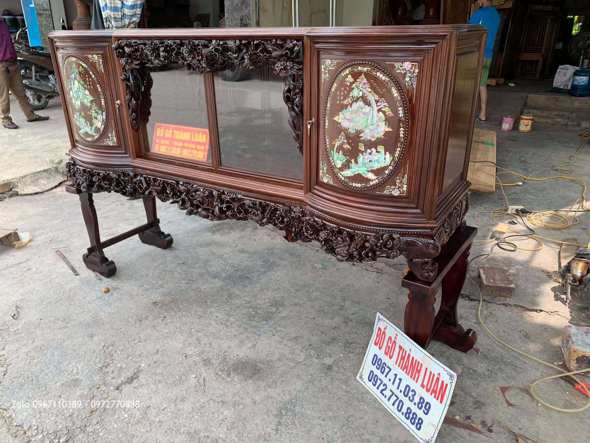 Tủ Chè Gỗ Gụ Cánh Cong Hàng Đặc Sắc. C Thường Từ Liêm HN.