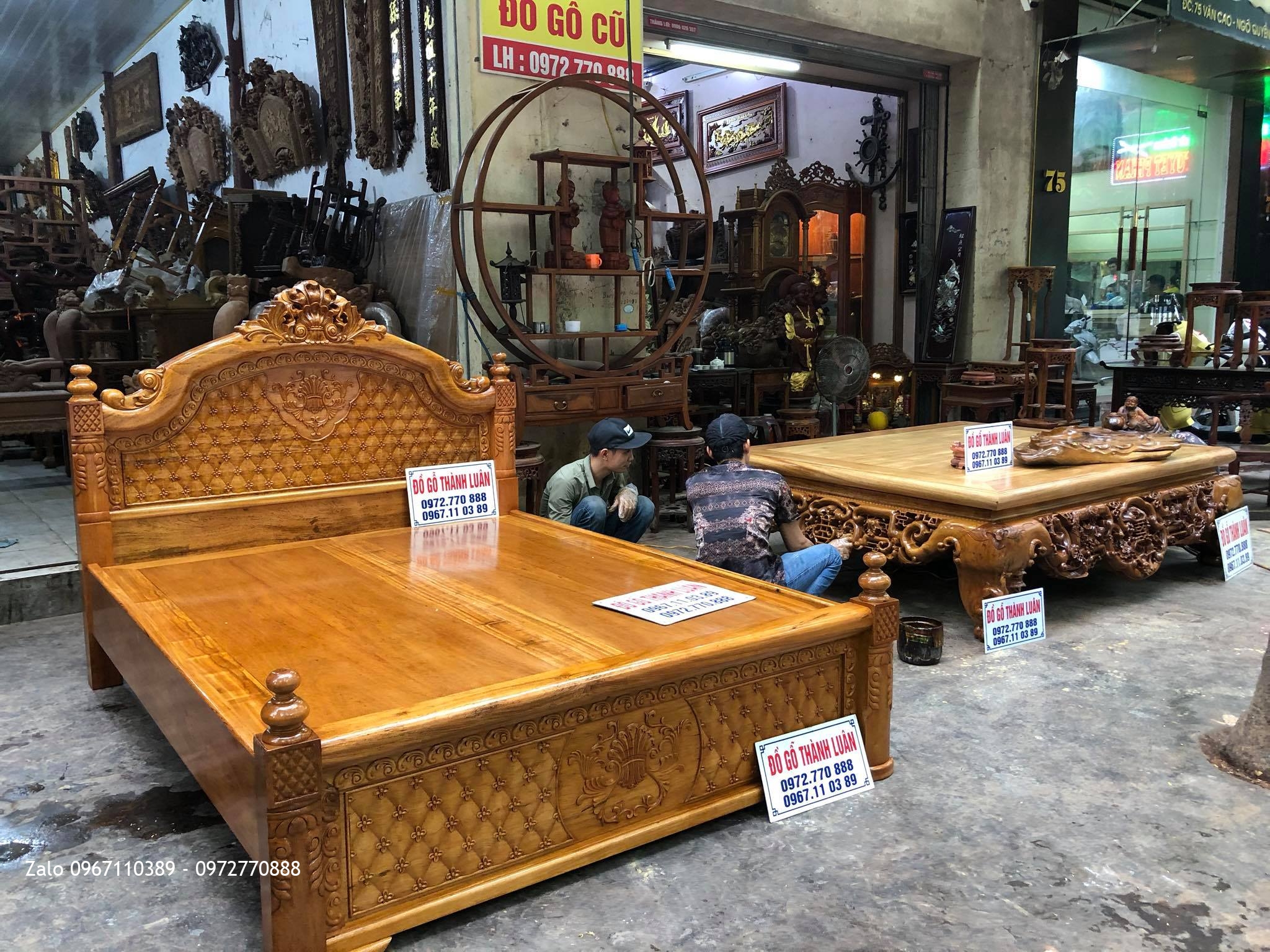 2 Bộ Sập Ngũ Phúc Tùng Lộc Gỗ Gụ- Sập Gụ Tủ Chè. Bán Về Hải Phòng.