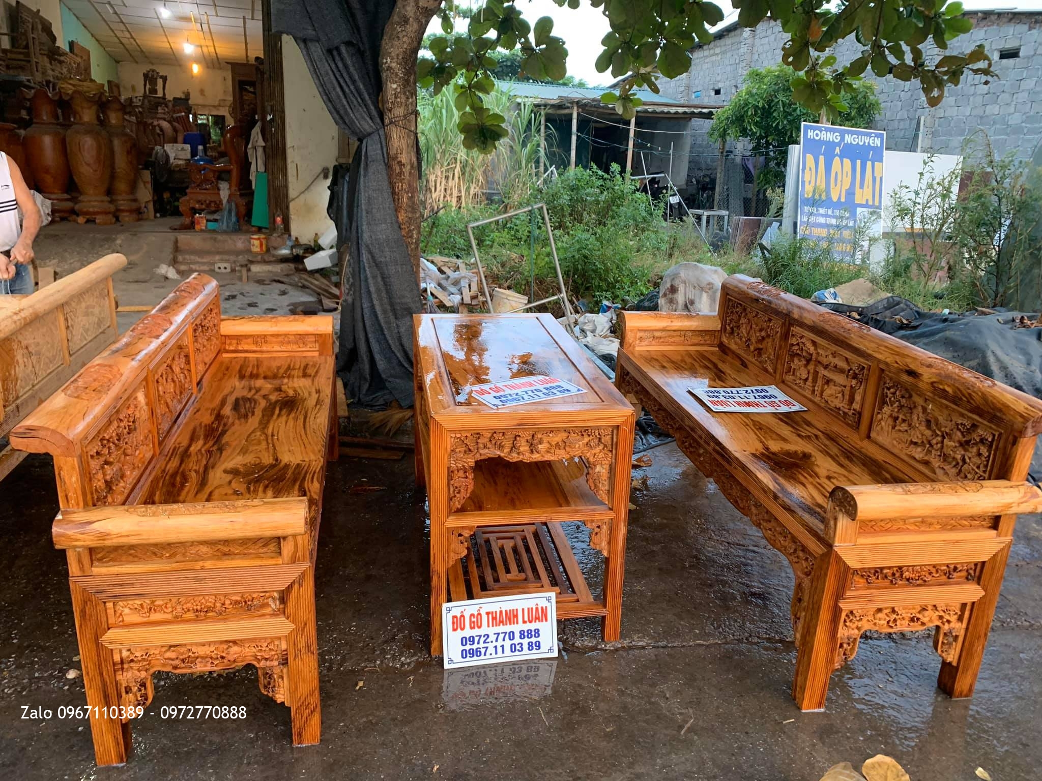 2 Bộ Trường Kỷ Tam Quốc Gỗ Gụ Ta Quảng Bình SIÊU VÂN