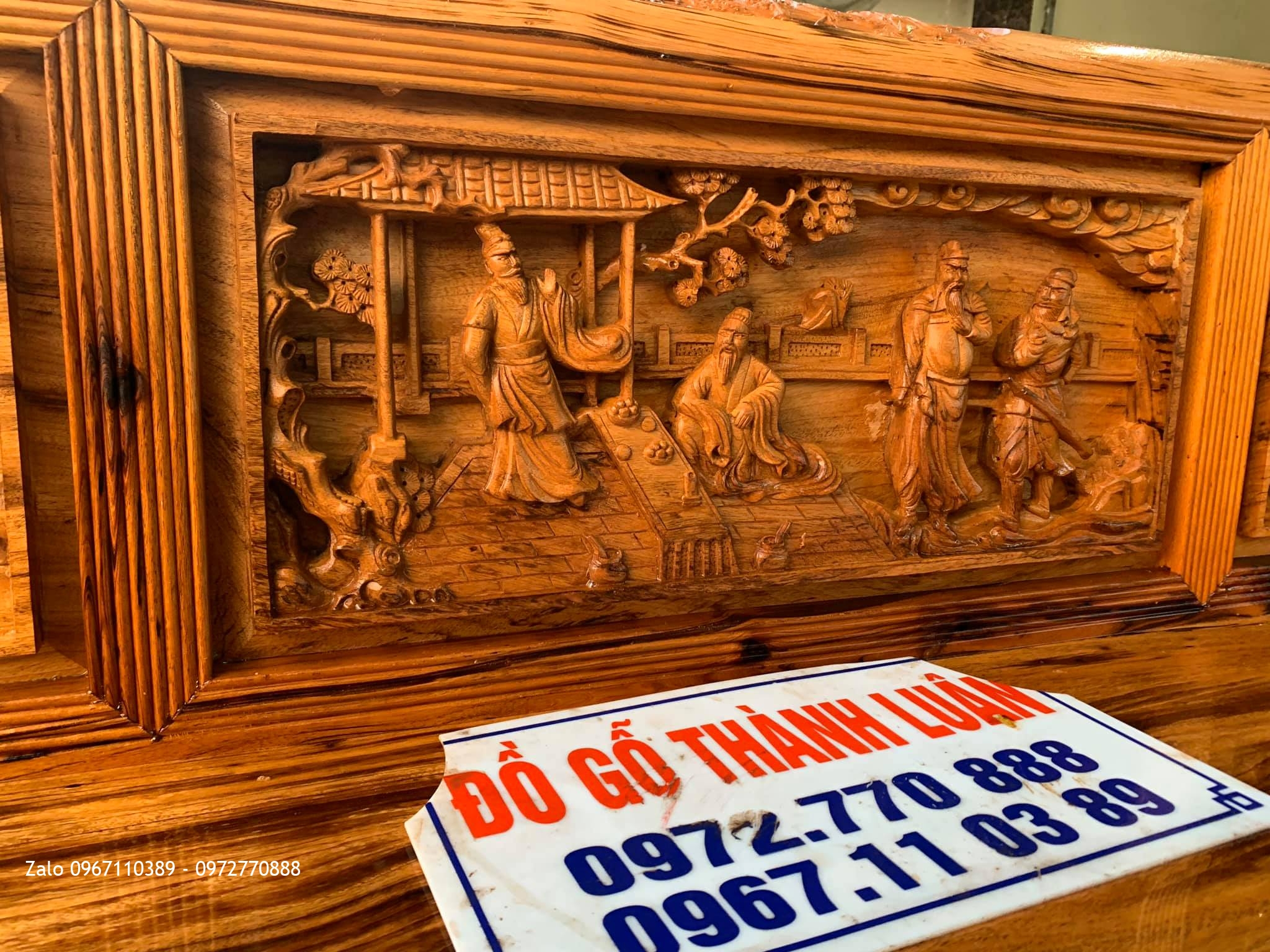 2 Bộ Trường Kỷ Tam Quốc Gỗ Gụ Ta Quảng Bình SIÊU VÂN. ::