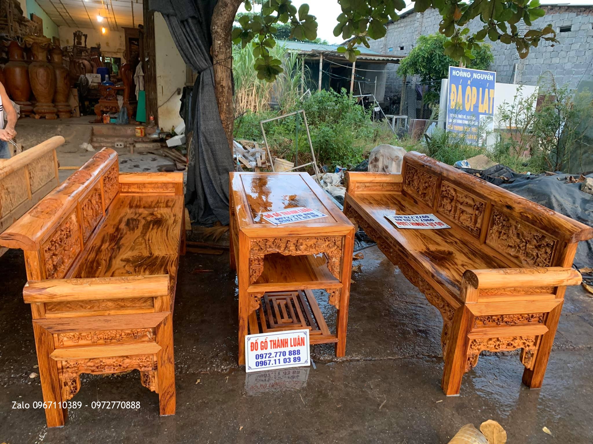 2 Bộ Trường Kỷ Tam Quốc Gỗ Gụ Ta Quảng Bình SIÊU VÂN