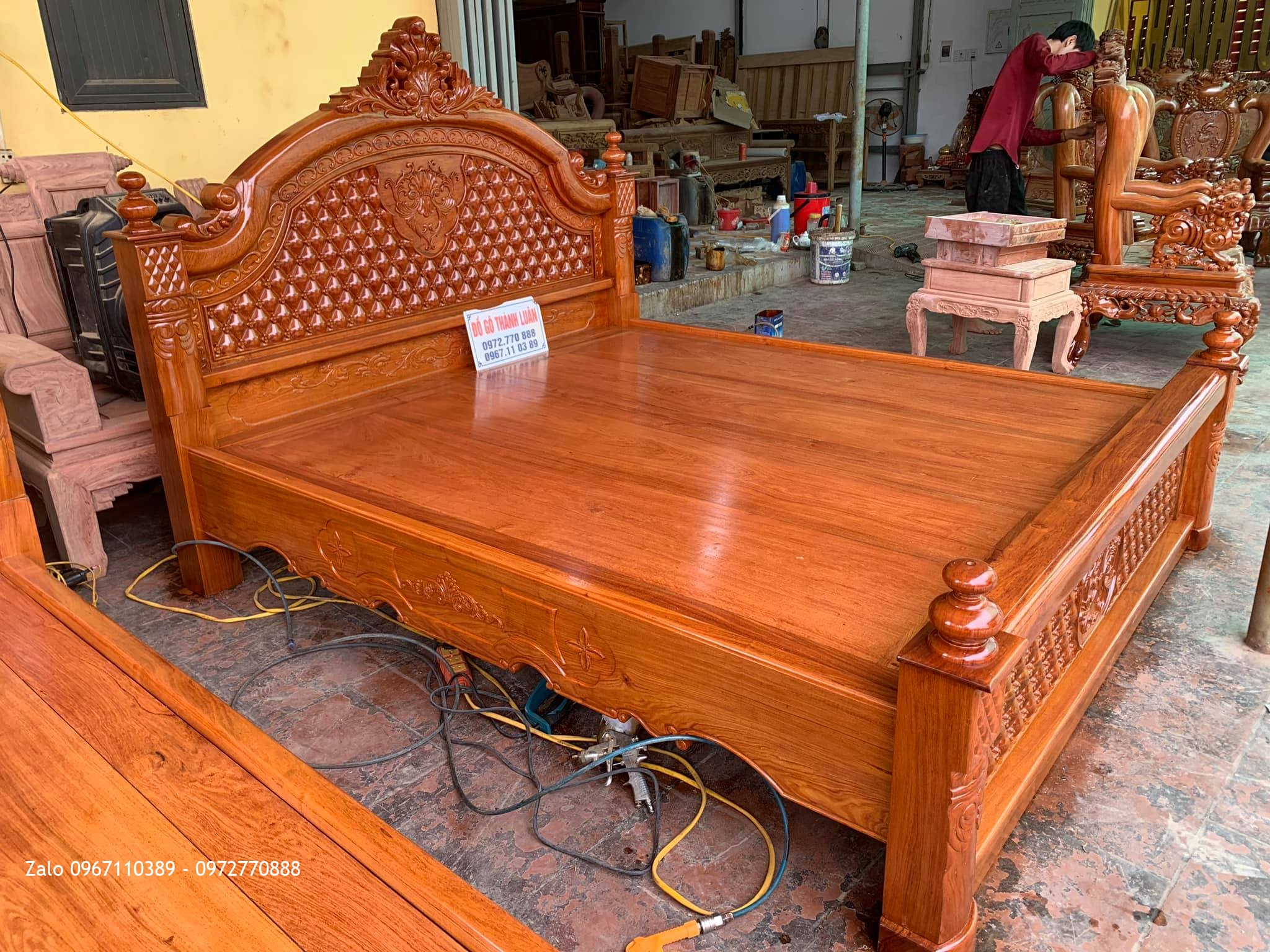 2  Giường Vòm Trám Mai Gỗ Hương Đá. Chú Phong tại Quận 8 TPHCM