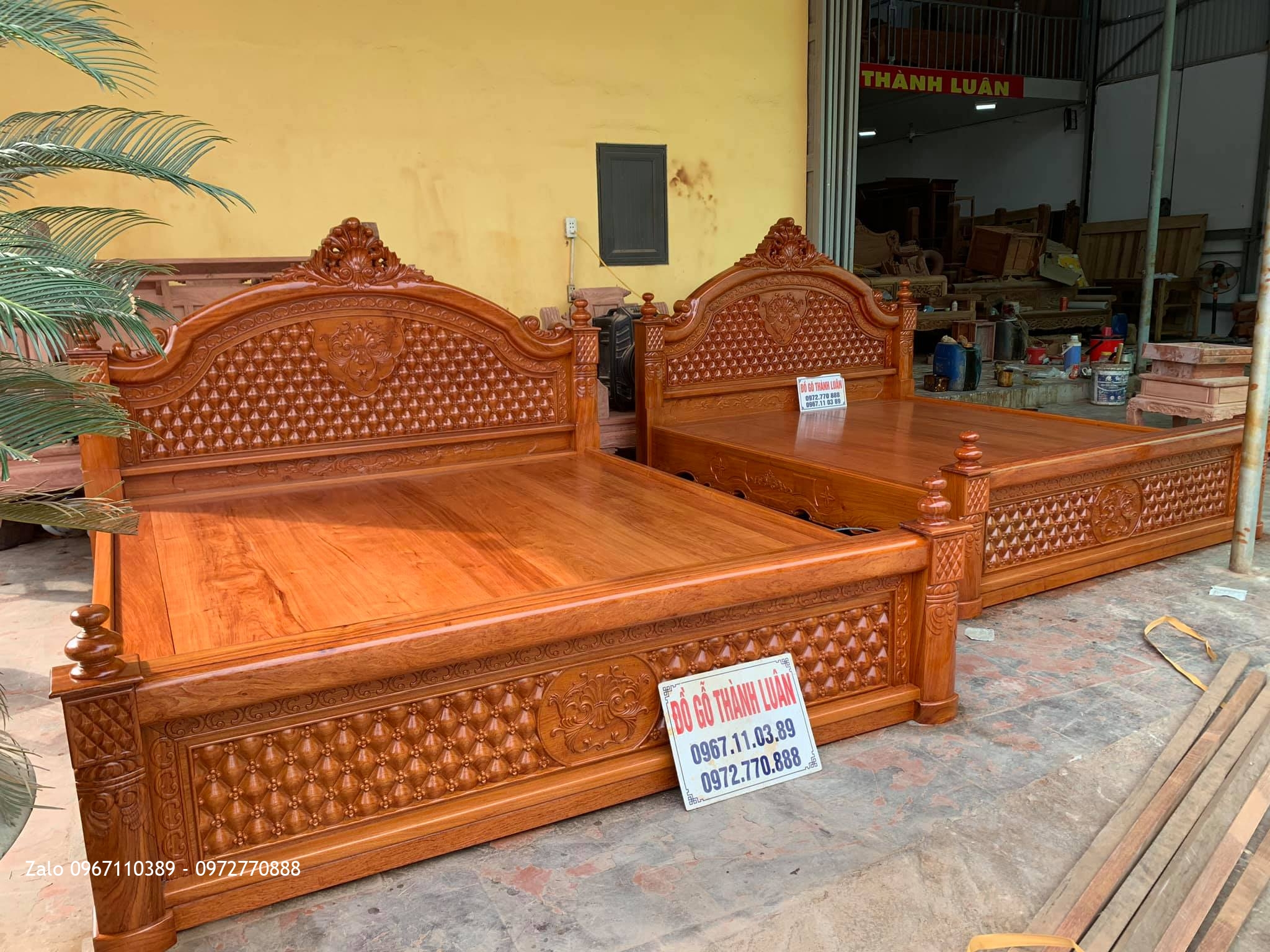 2  Giường Vòm Trám Mai Gỗ Hương Đá. Chú Phong tại Quận 8 TPHCM.