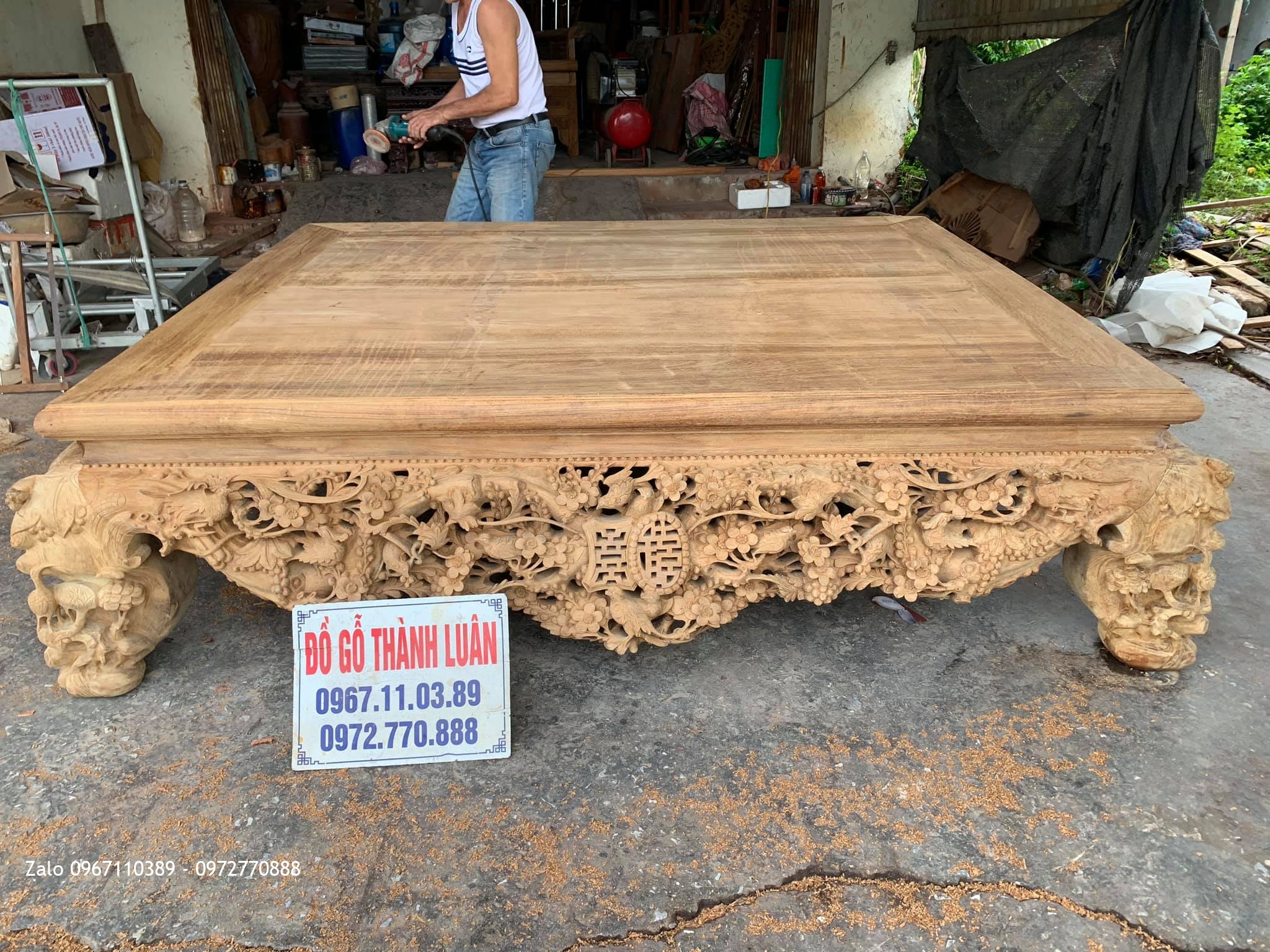 Sập Thập Điểu Quần Mai Gỗ Gụ Cổ Rời . Khách Tiên Du Bắc Ninh