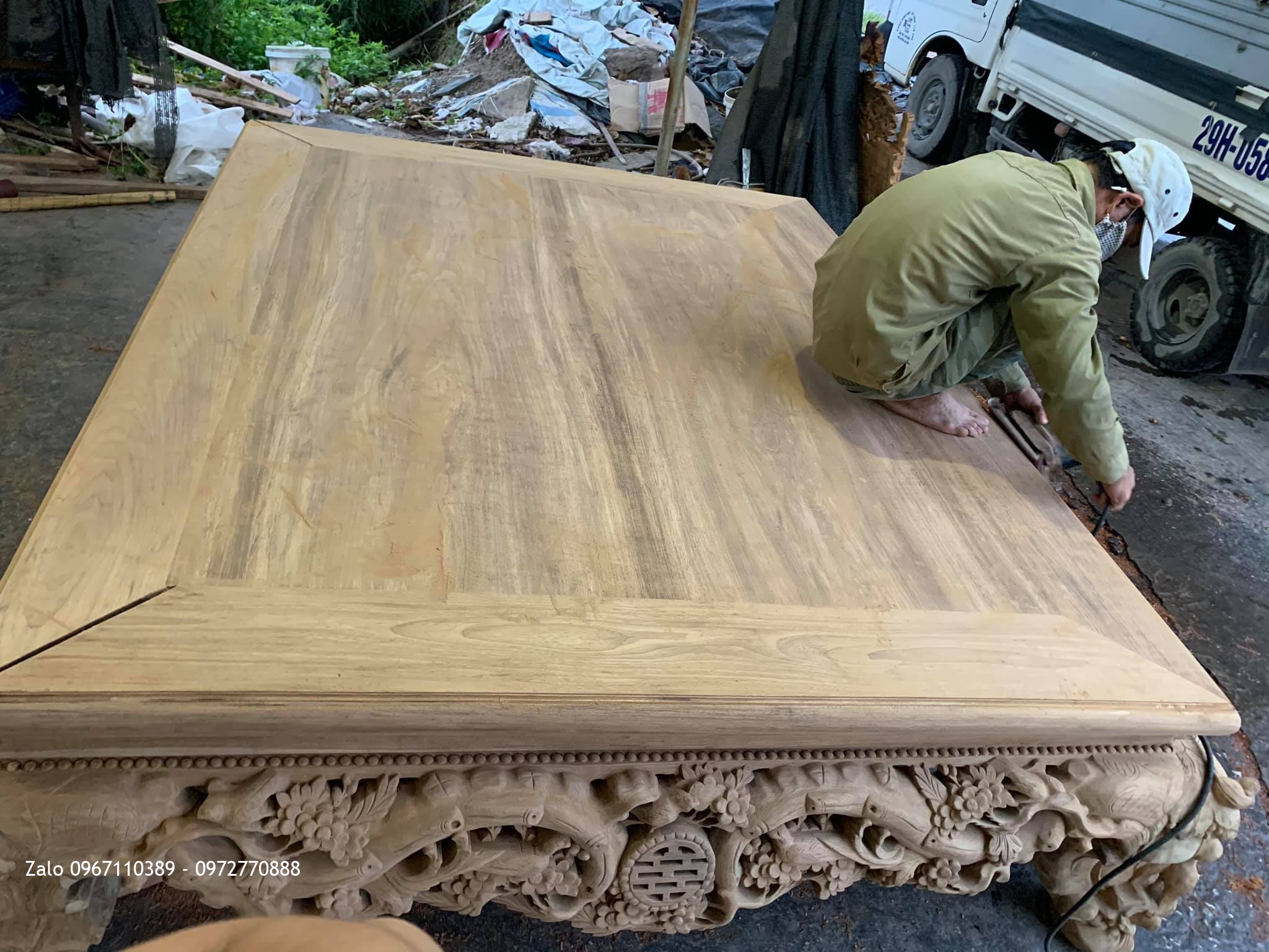 Sập Thờ Điểu Quần Mai Gỗ Gụ Rời Cổ. Khách Tiên Du Bắc Ninh.