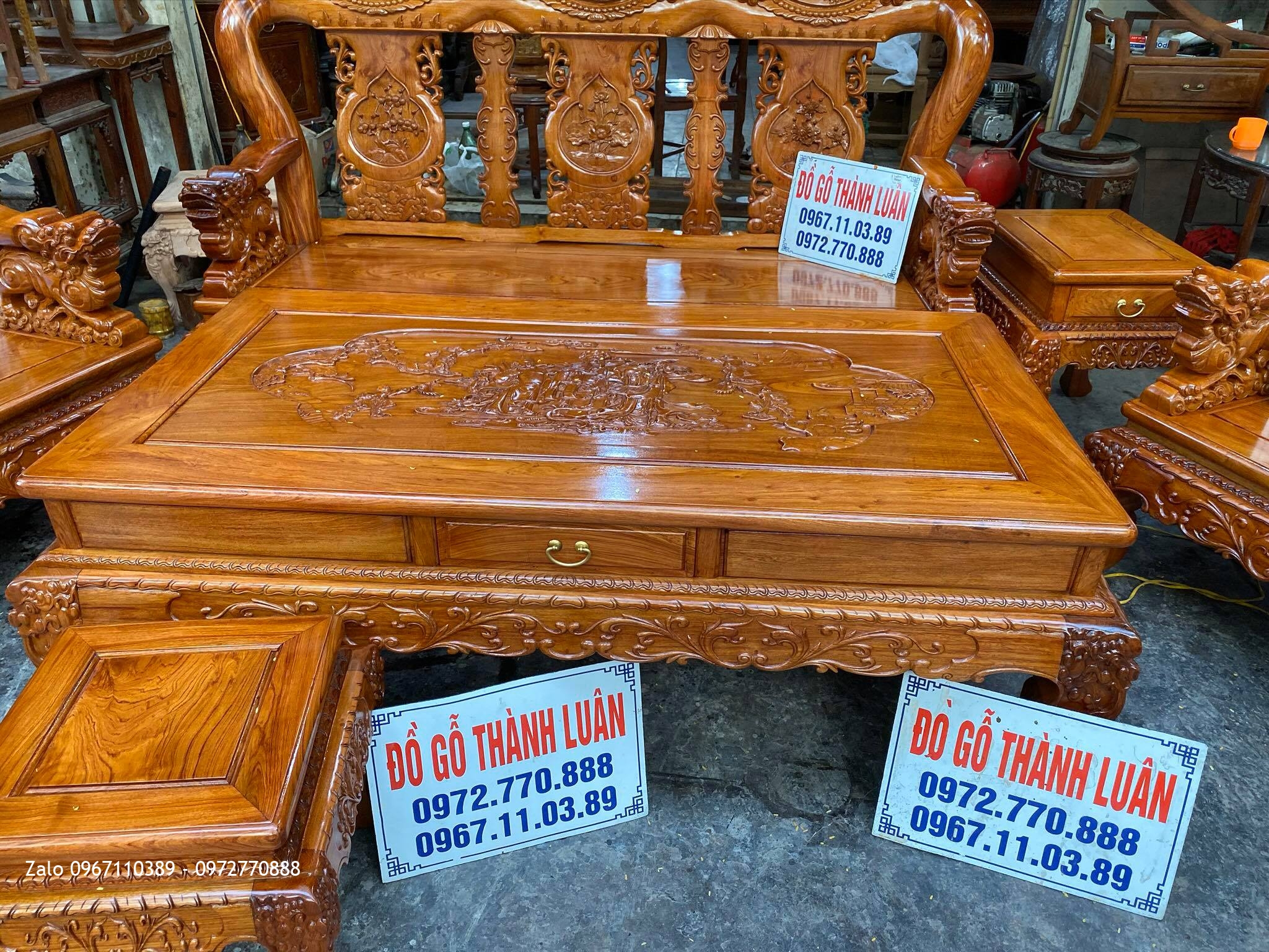 Bộ Ghế Minh Quốc Nghê Gỗ Hương Đá Cột 12 Cho Anh Lực Vĩnh Bảo Hải Phòng@