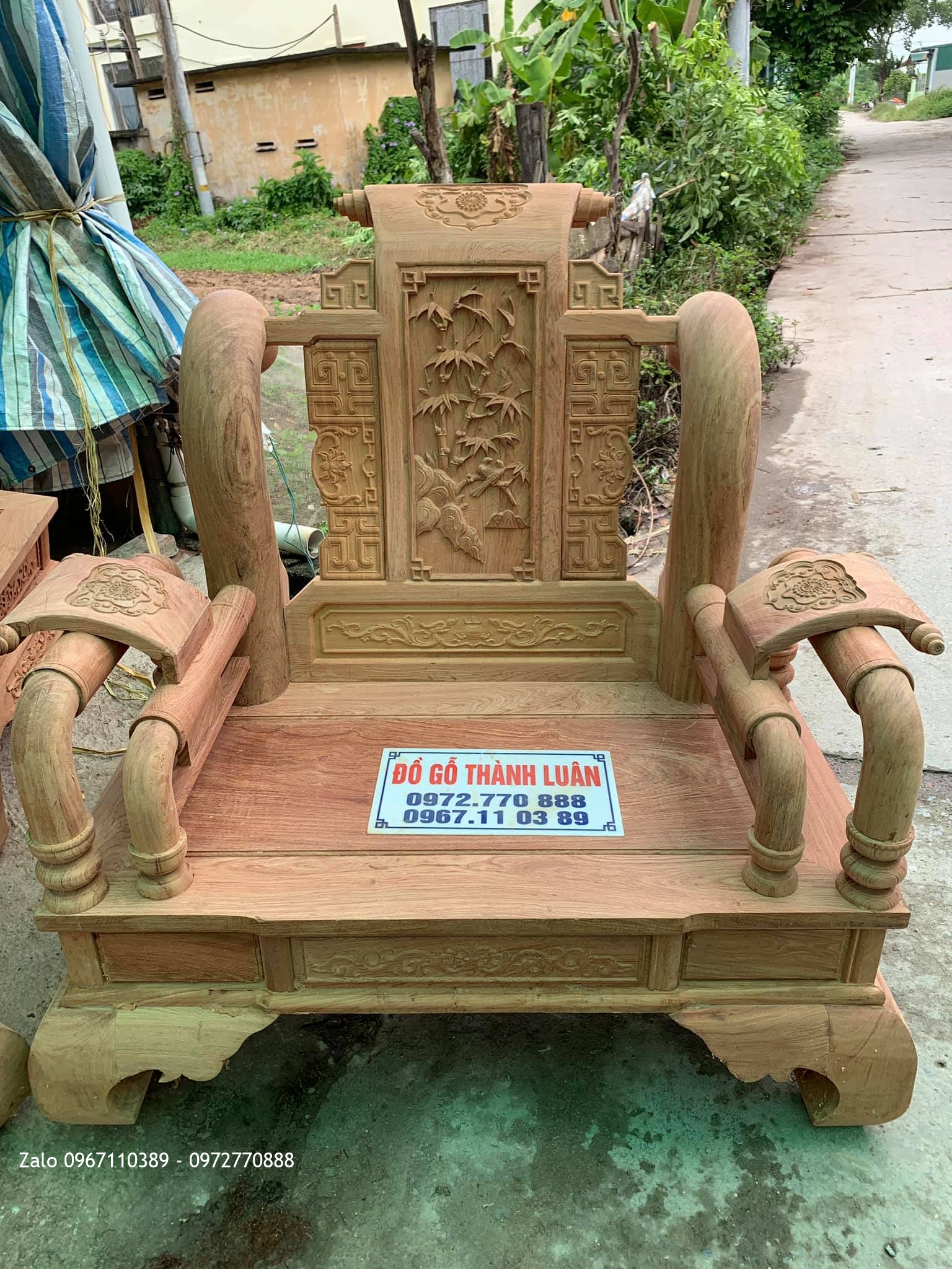 Bộ Ghế Tần Thuỷ Hoàng Cột 12-6 Món