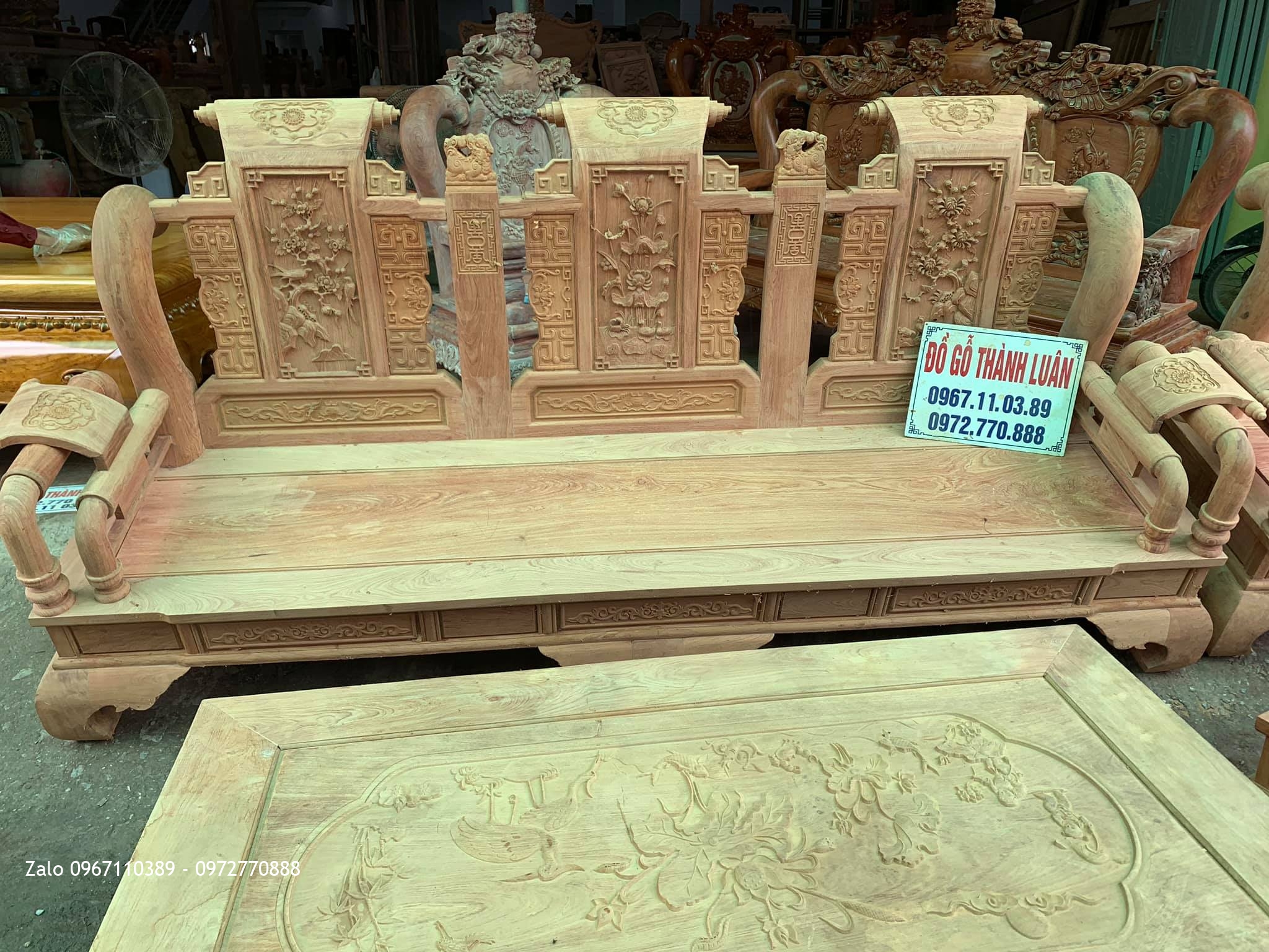 Bộ Ghế Tần Thuỷ Hoàng Cột 12-6 Món