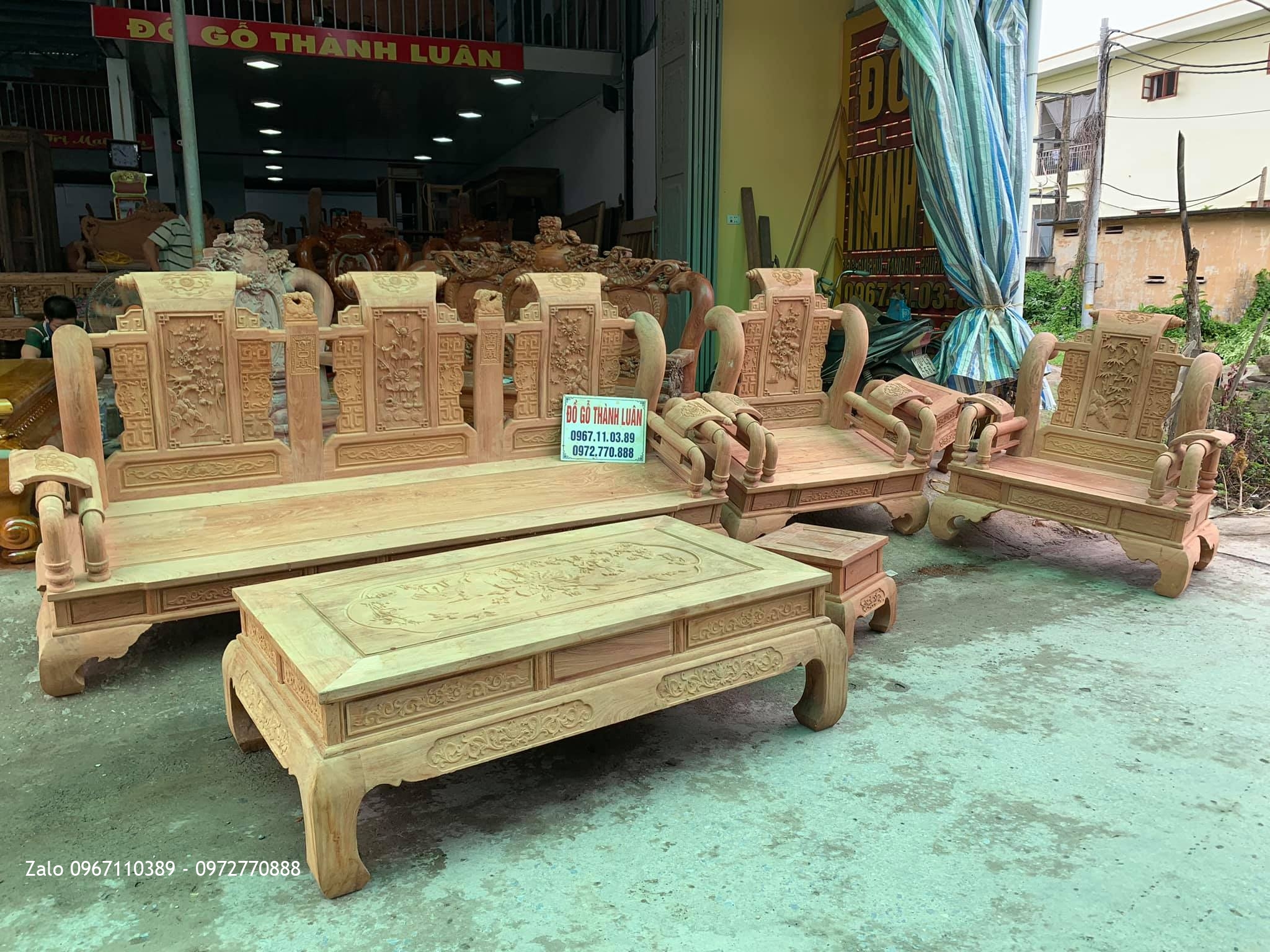 Bộ Ghế Tần Thuỷ Hoàng Cột 12-6 Món