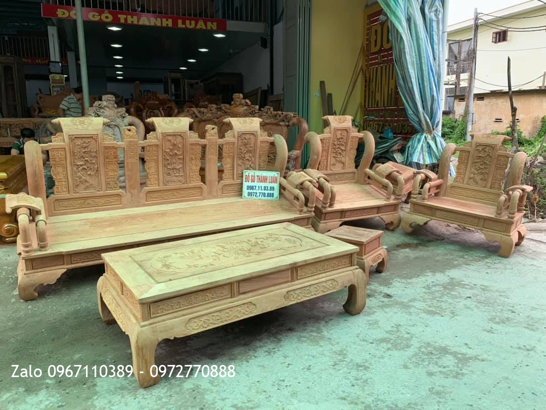 Bộ Ghế Tần Thuỷ Hoàng Cột 12-6 Món