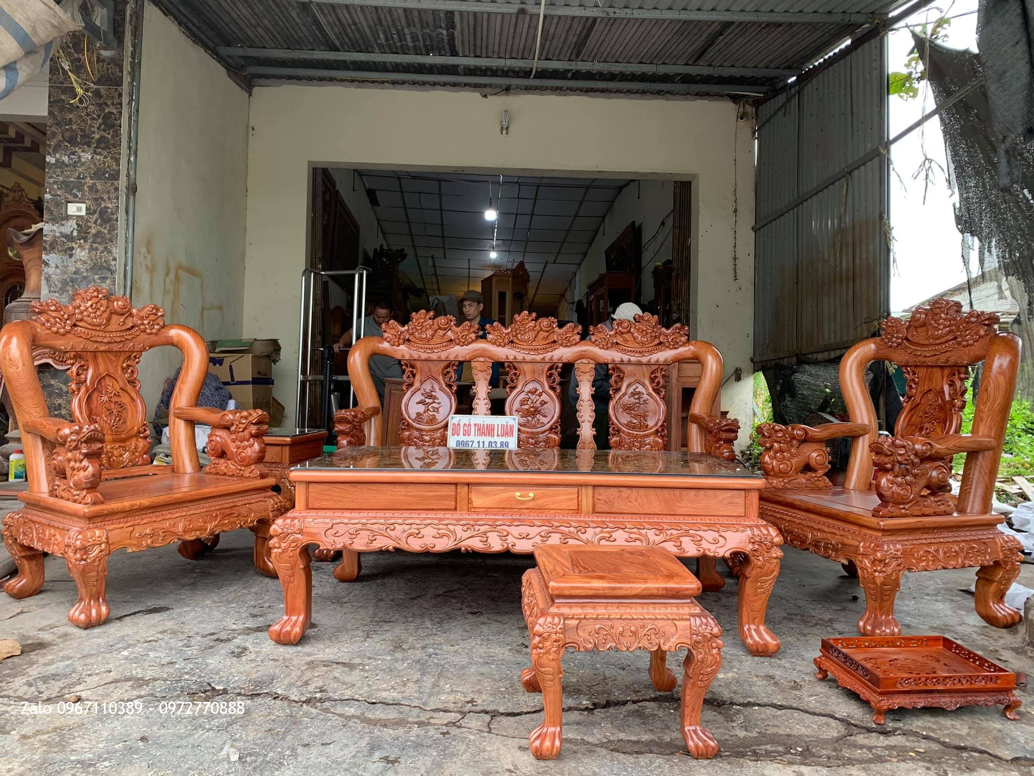 Bộ Bàn Ghế Minh Nghê Gỗ Hương Đá Siêu To Vip. A Hưng Thái Nguyên