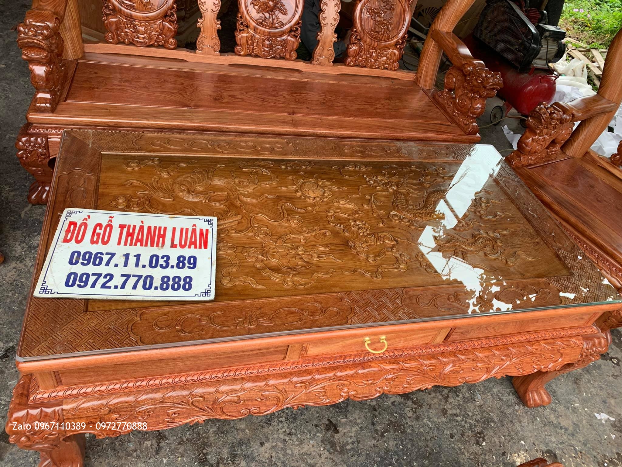 Bộ Bàn Ghế Minh Nghê Gỗ Hương Đá Siêu To Vip. A Hưng Thái Nguyên.