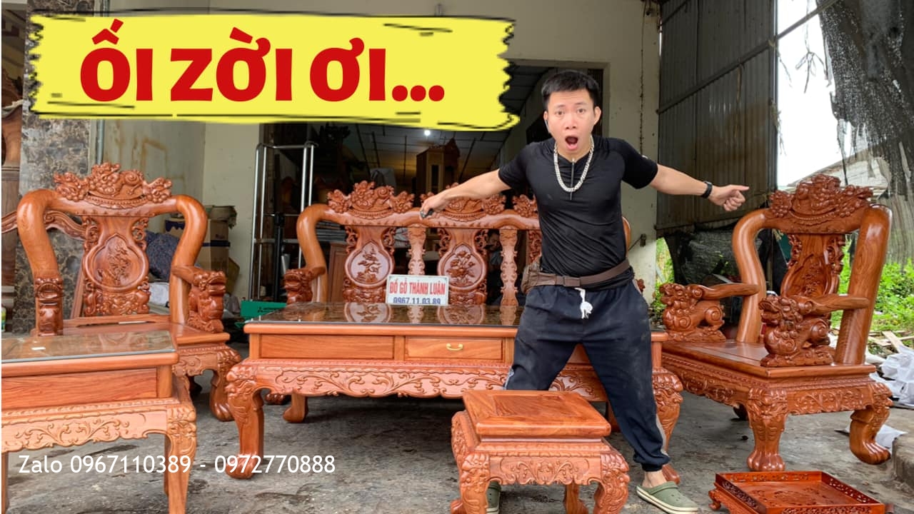 Bộ Bàn Ghế Minh Nghê Gỗ Hương Đá Siêu To Vip. A Hưng Thái Nguyên