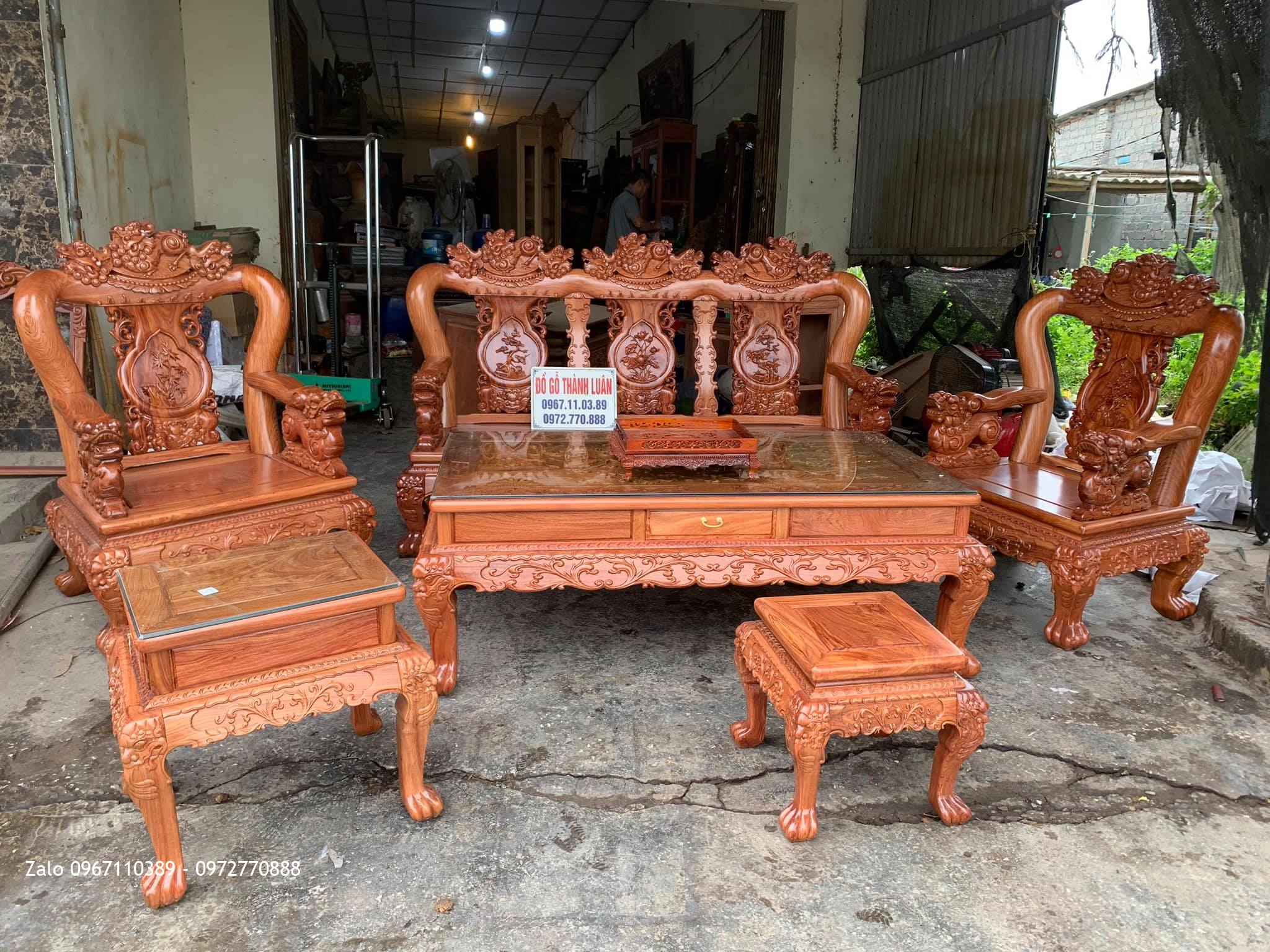 Bộ Bàn Ghế Minh Nghê Gỗ Hương Đá Siêu To Vip. A Hưng Thái Nguyên:,