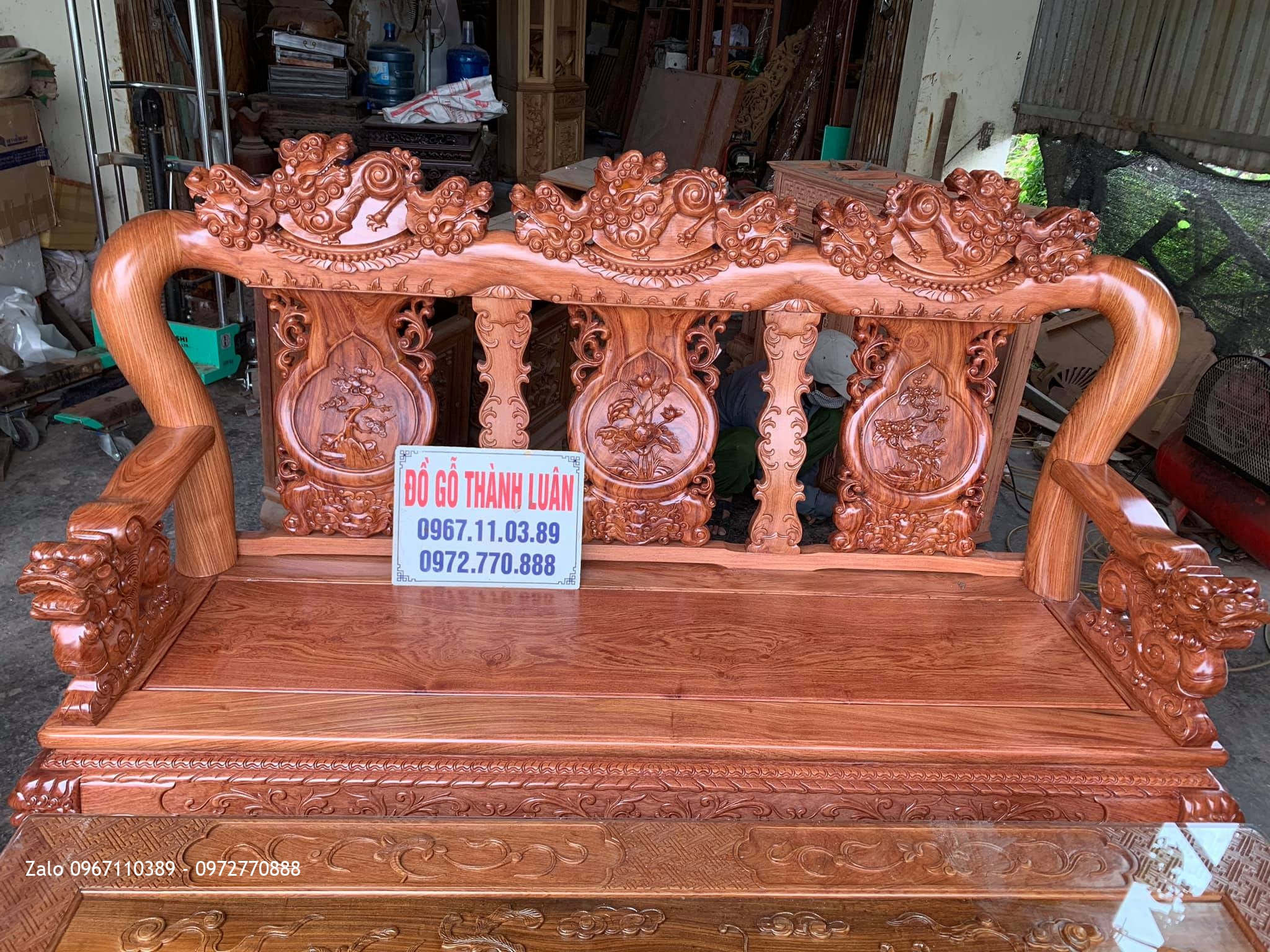 Bộ Bàn Ghế Minh Nghê Gỗ Hương Đá Siêu To Vip. A Hưng Thái Nguyên: