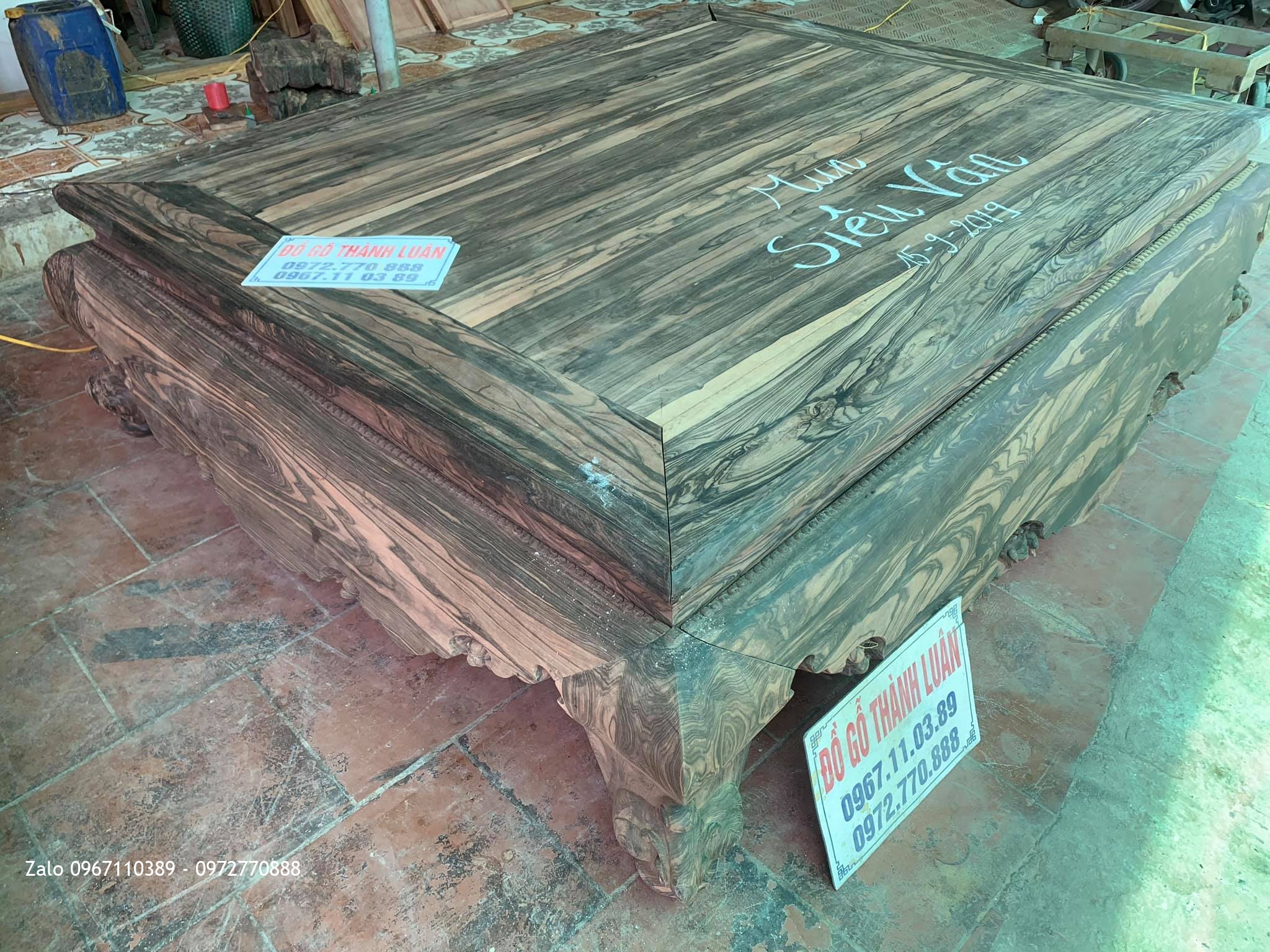 Sập Tam Diện Gỗ Mun Ho Da Báo Chọn Vân Siêu VÍP
