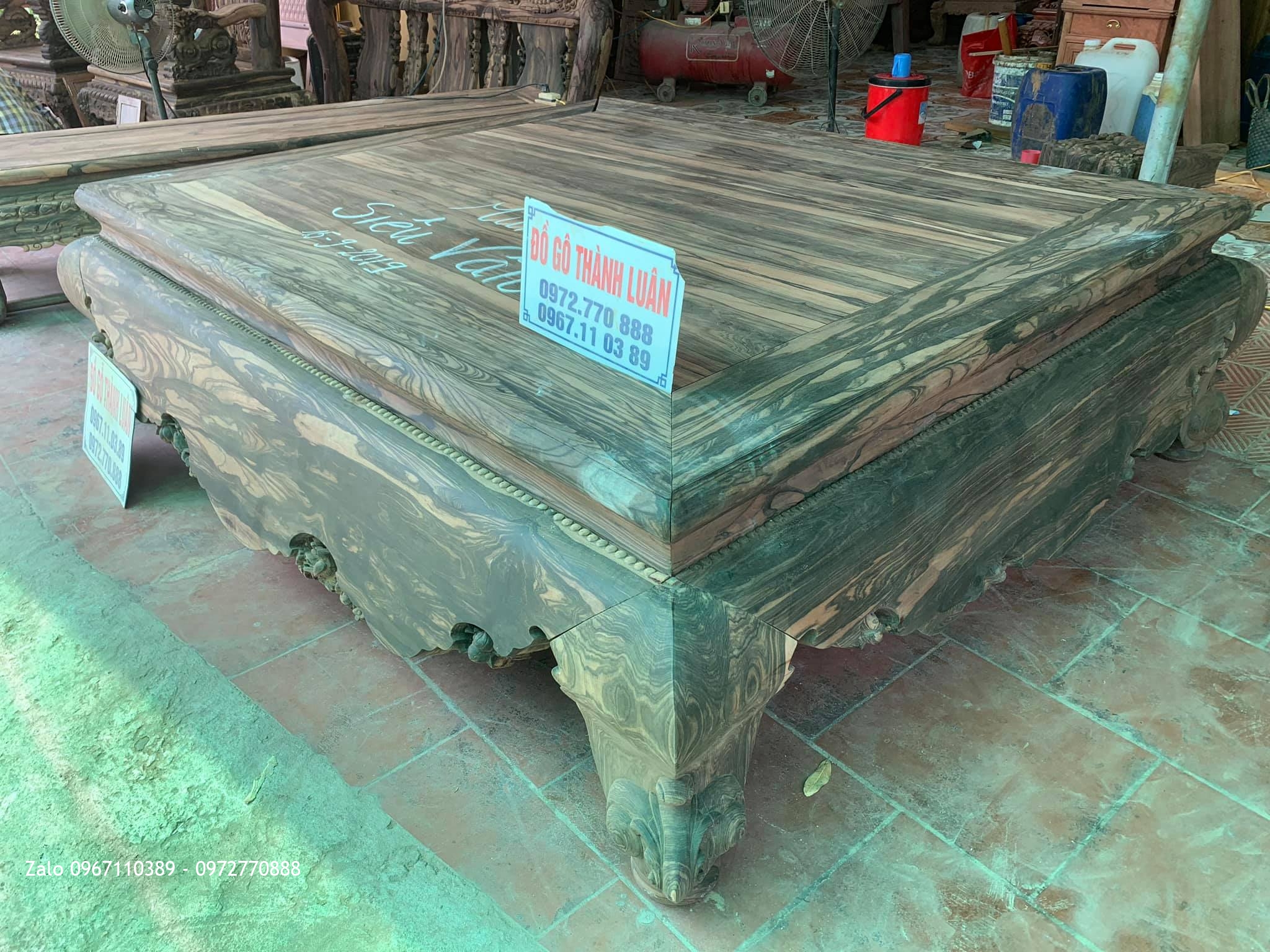 Sập Tam Diện Gỗ Mun Ho Da Báo Chọn Vân Siêu VÍP