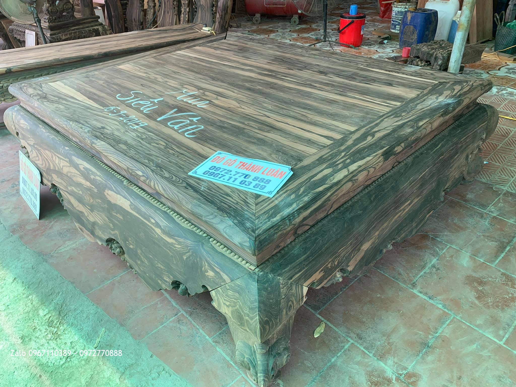 Sập Tam Diện Gỗ Mun Ho Da Báo Chọn Vân Siêu VÍP.
