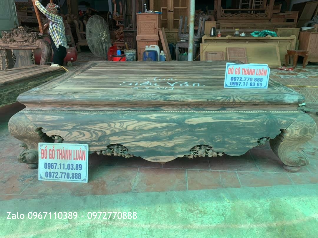 Sập Tam Diện Gỗ Mun Ho Da Báo Chọn Vân Siêu VÍP