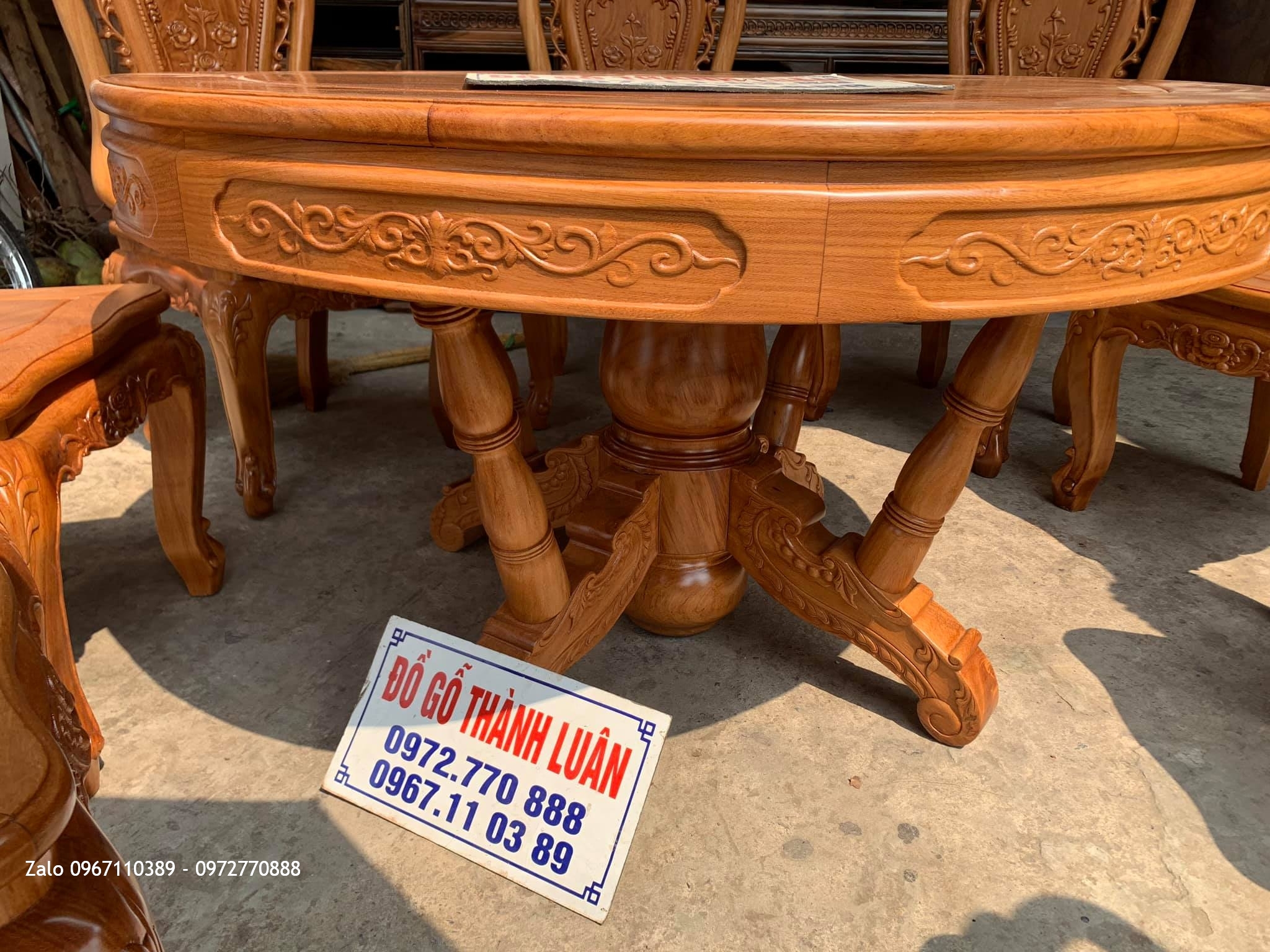 Bộ Bàn Ghế Ăn Mẫu Hoa Lan Tây Gỗ Gõ Đỏ. Bán Cho Nhà Đất Thu Thoan, Tại Gia Lộc Hải Dương