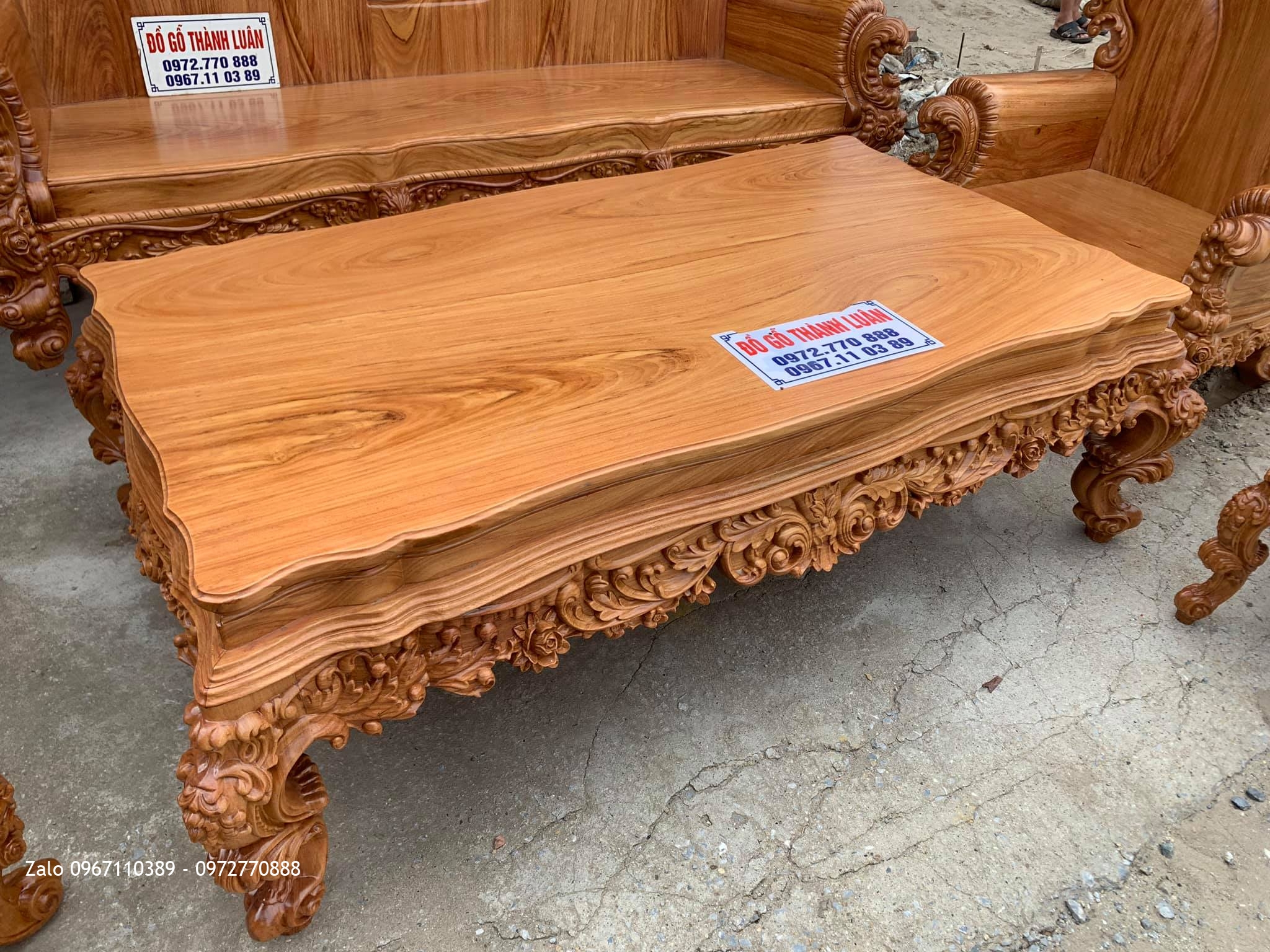 Bộ Ghế Hoàng Gia (Louis) Khủng Gỗ Gõ Tại KĐT Đặng Xá Gia Lâm HN::